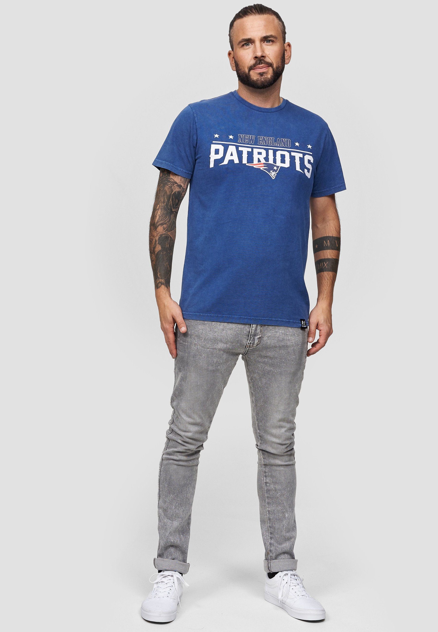 Bio-Baumwolle zertifizierte T-Shirt GOTS England Recovered NFL Patriots New