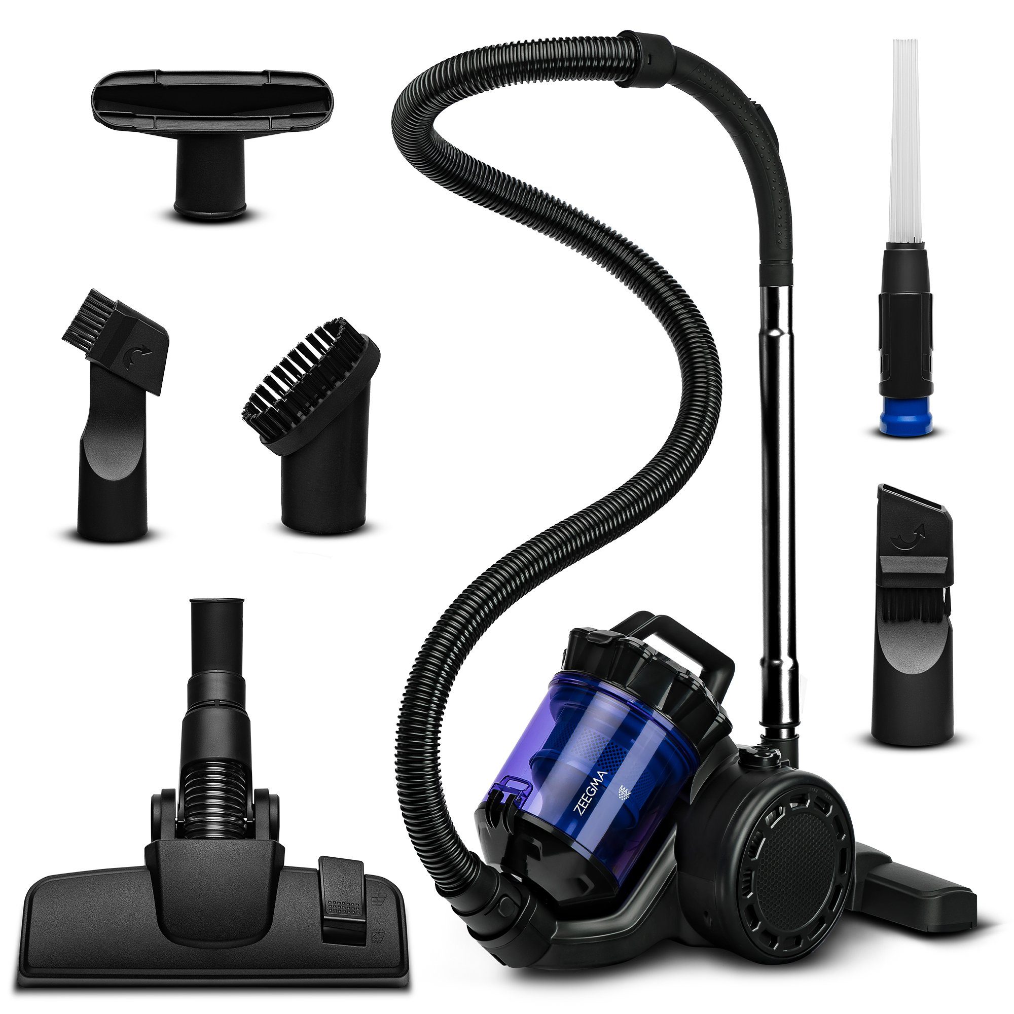 Zeegma Bodenstaubsauger Zonder Base, 899 W, beutellos, Turbo-Bürste inklusive 20000 PA (4000W) 2,5L 2 HEPA