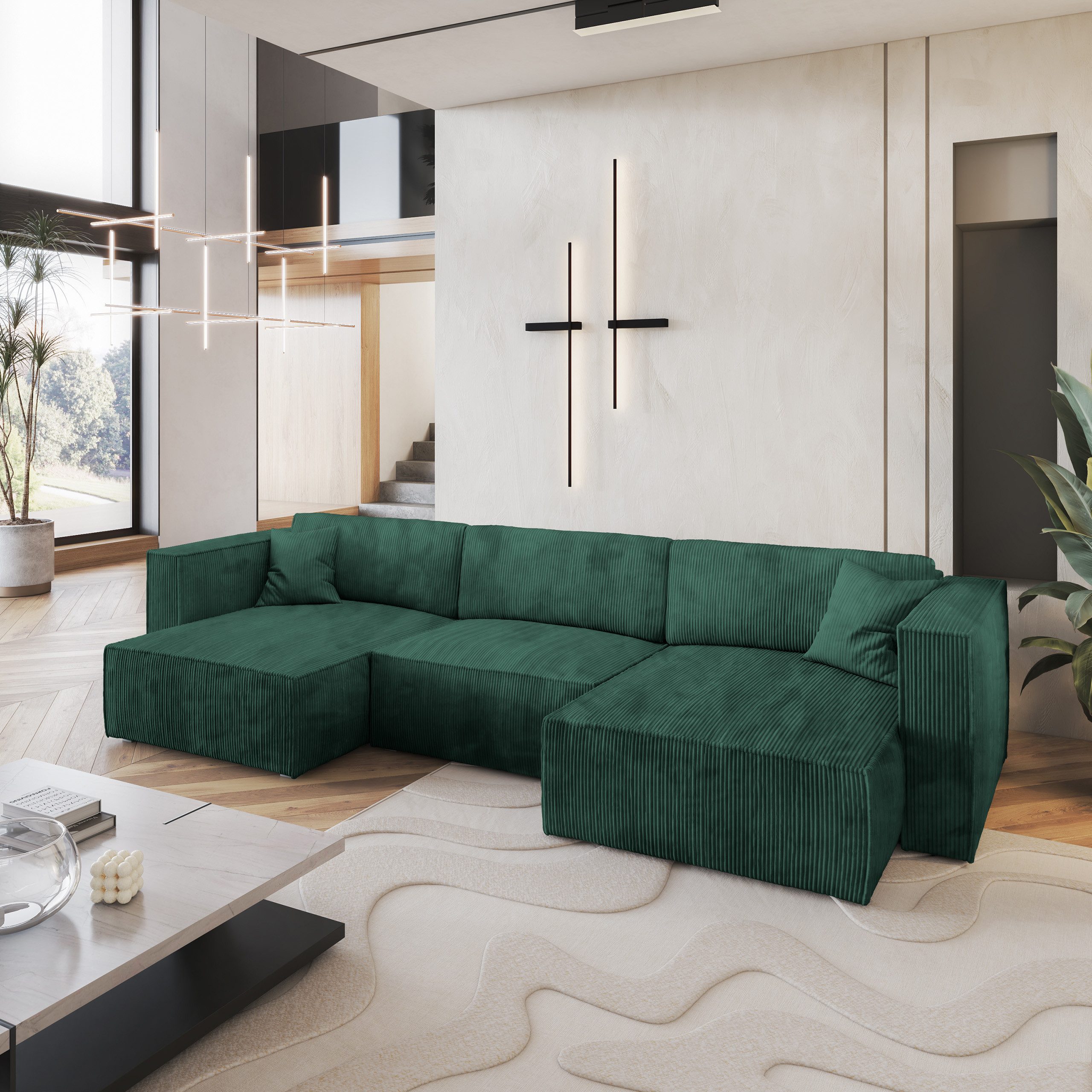 Masseno Ecksofa SARMO mit Schlaffunktion U-Form, günstig online kaufen