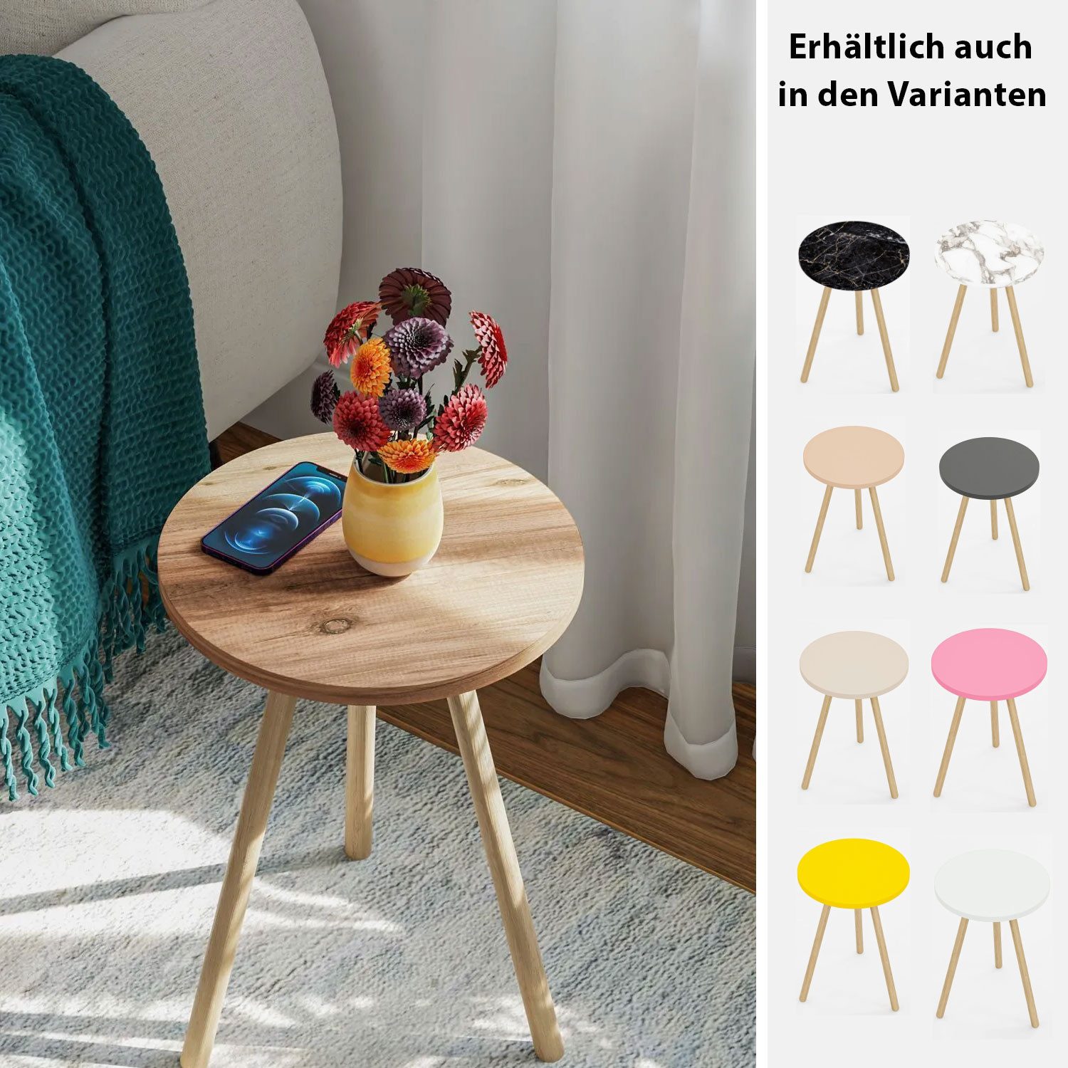 Jungengel Beistelltisch Kaffeetisch Dreibein 9x Farben günstig online kaufen