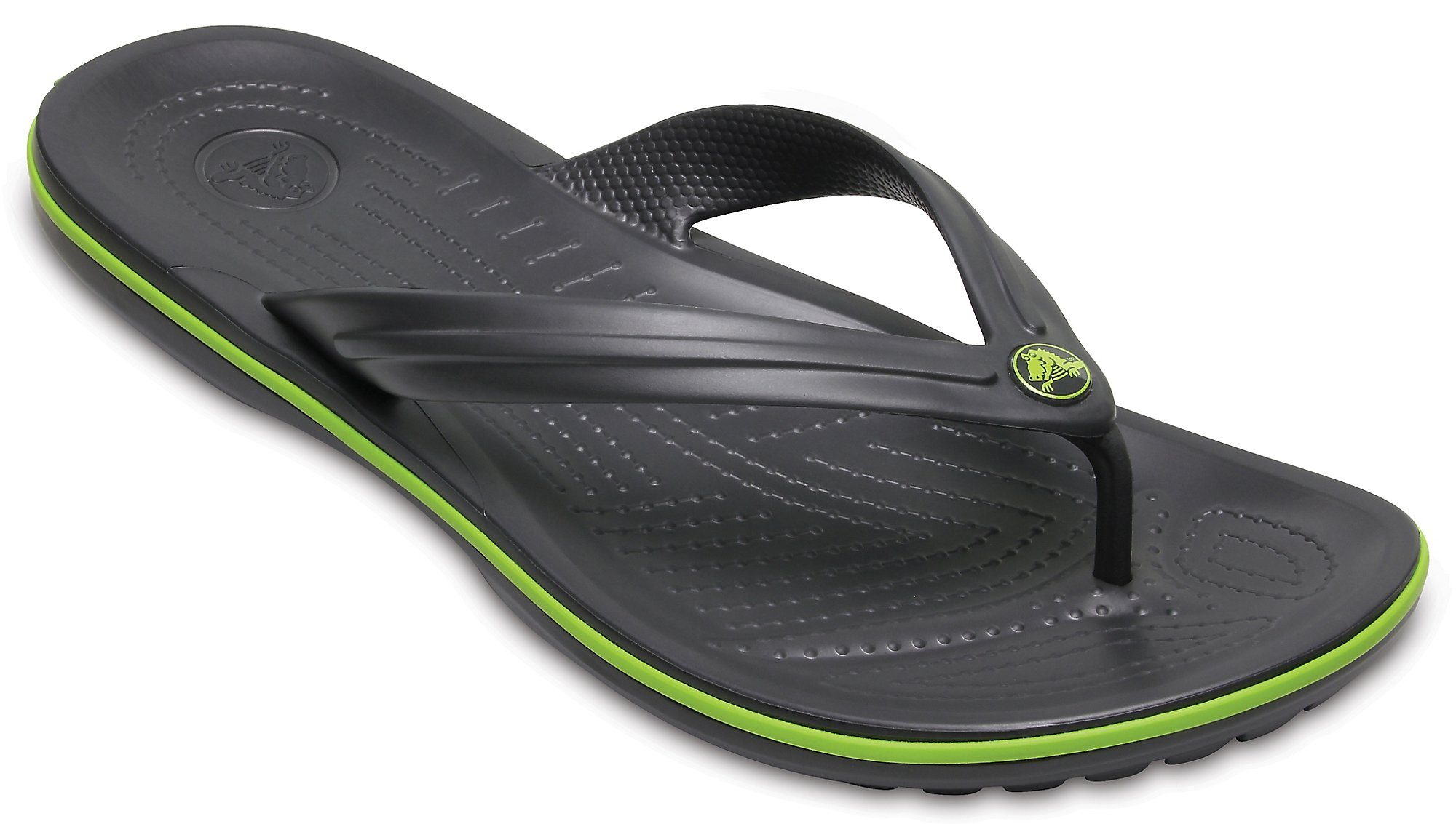 Crocs Crocband Flip Zehentrenner dunkelgrau-limette zum Baden