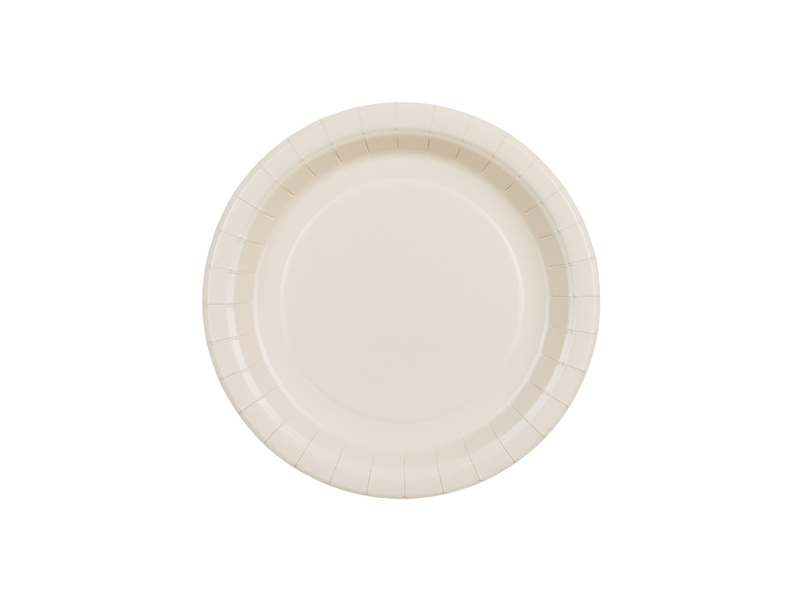 partydeco Teller, Pappteller 18cm 6er Set Beige