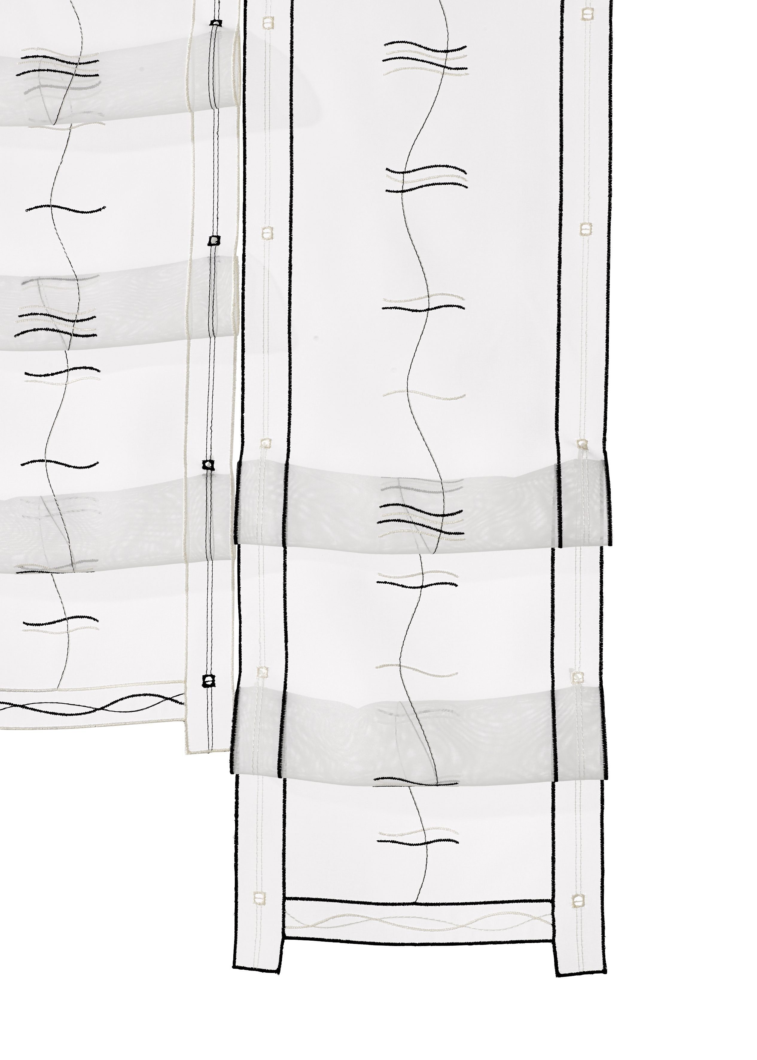 Weckbrodt Scheibengardine Selina (1 St), Stangendurchzug, transparent, Voile, Hochraff, Gardine, Voile, echte Stickerei, transparent, Store