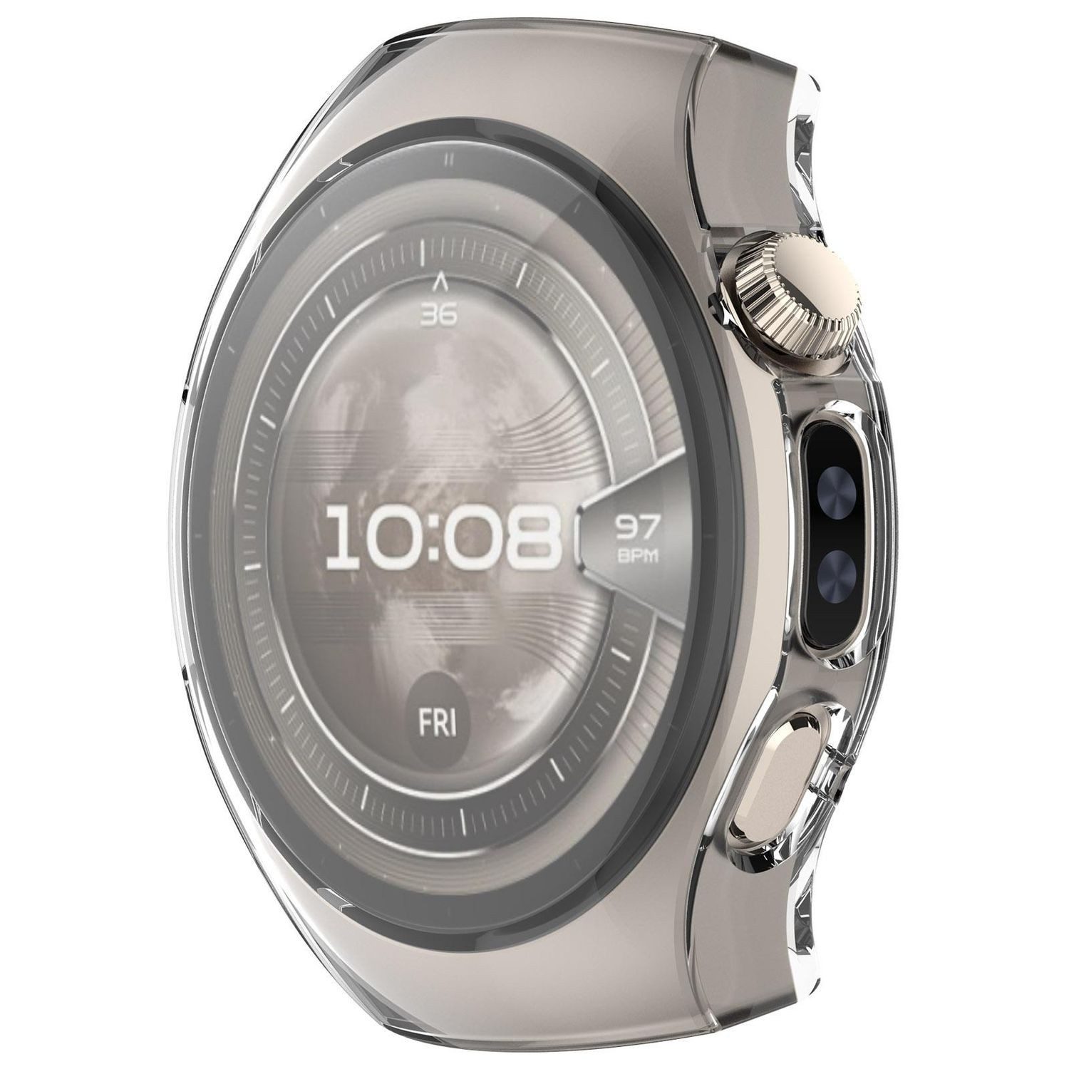 Wigento Smartwatch-Hülle Für Huawei Watch 5 46mm Electroplated Full Cover TPU Hülle Transparent, Full TPU Schutzhülle, nahtlose Passform – Bild 2 von 5