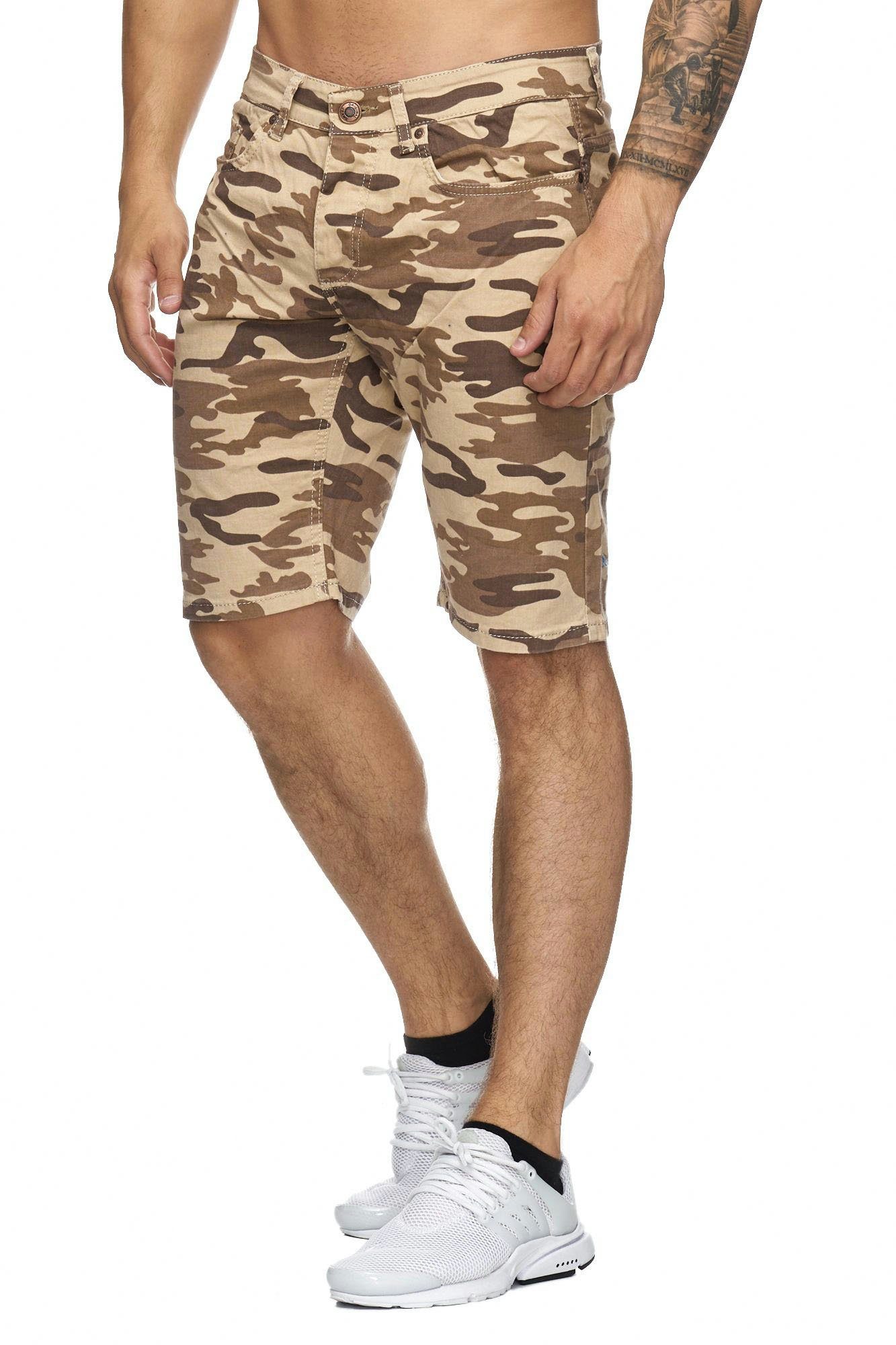 OneRedox Shorts 4037C (Kurze Casual Freizeit im modischem Sweatpants, Hose Blau 1-tlg., Fitness Bermudas Design)