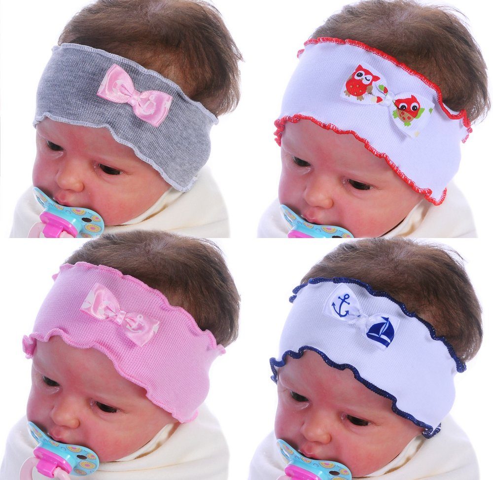 La Bortini Stirnband 4er Pack Stirnbänder für Baby ab 0Mon Stirnband ab 0Mon 34-42cm