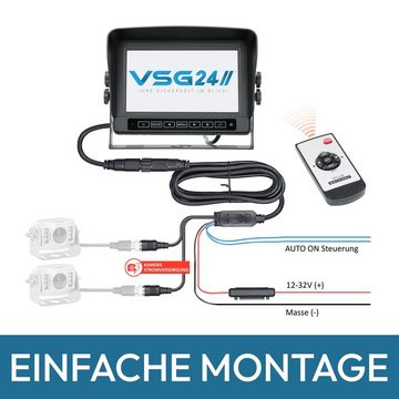 VSG24 7" Rückfahrsystem TRANSIT für Schwerlast Transporter, IP67 Monitor, 1x Rückfahrkamera (Robustes Rückfahrsystem für Transporter LKW Anhänger Wohnmobile Agrar)