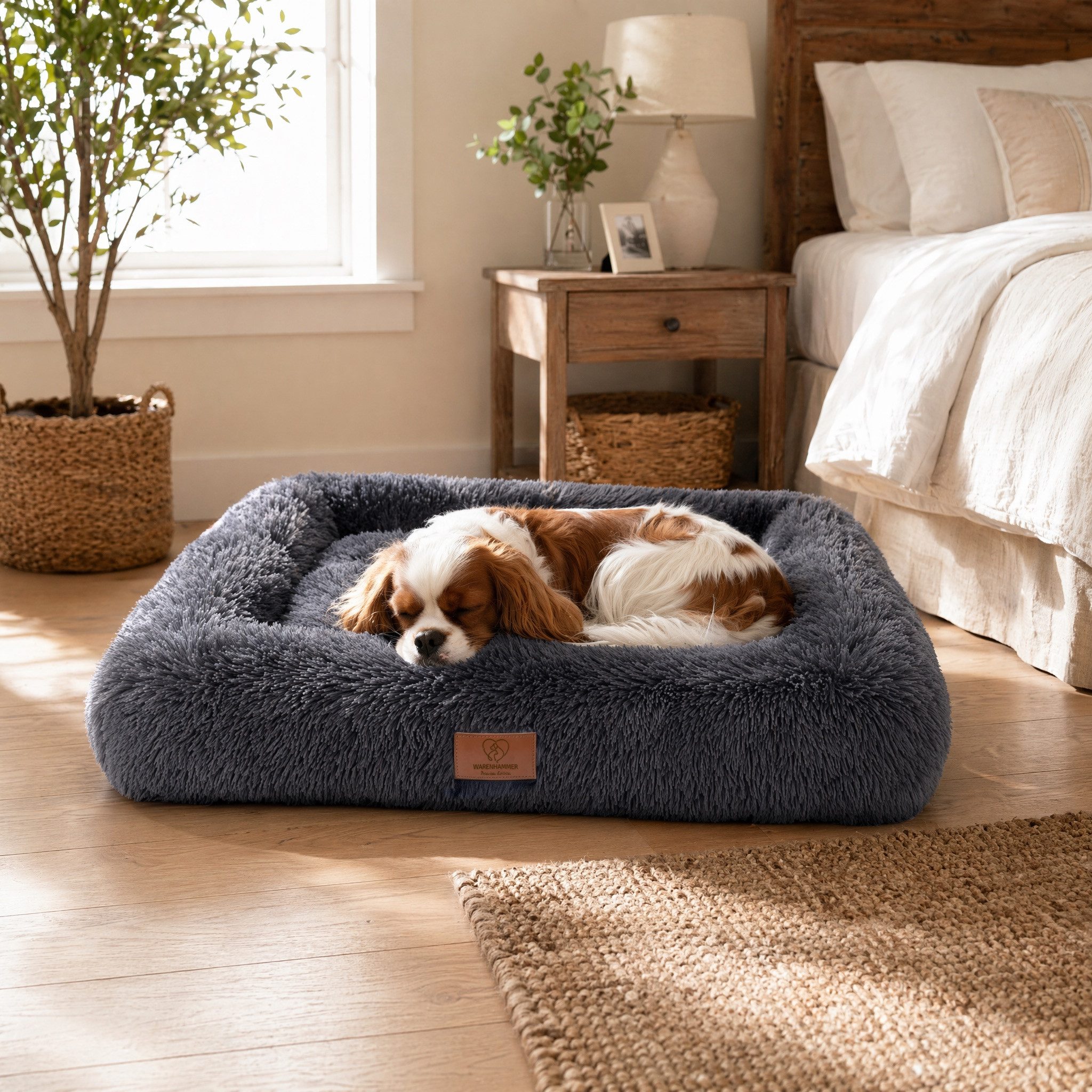 Warenhammer Hundebett Hundebett Hundekörbchen, flauschig weiche Hundematte, abnehmbar, waschbar, Innenpolster herausnehmbar