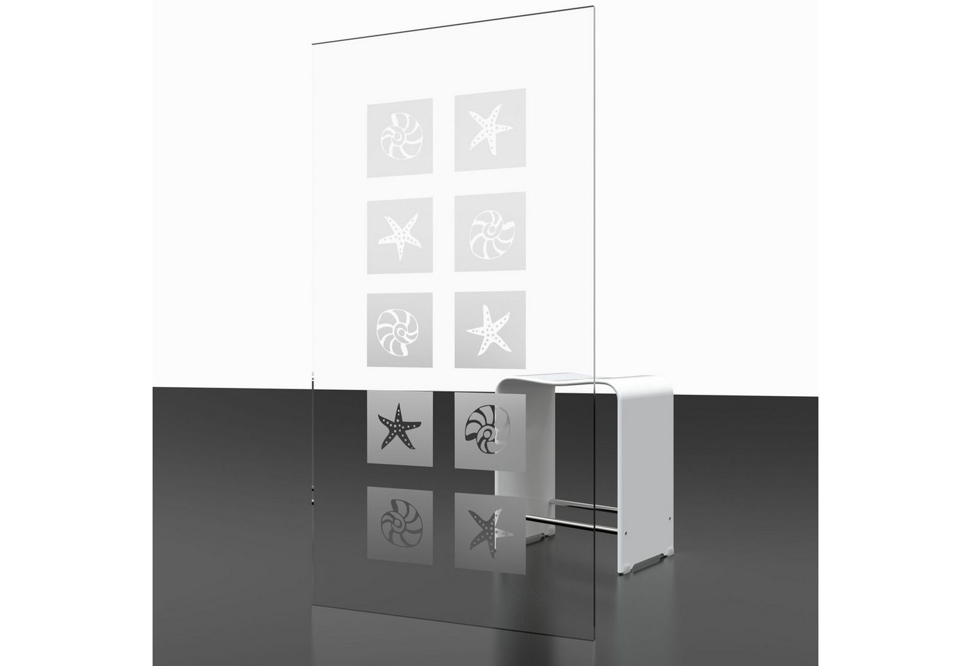 Thumbnail - Schulte Badewannenfaltwand Komfort, 5 mm Sicherheitsglas, (1 tlg), 80x140 cm, pendelbar, Muschel Dekor, Alu-Natur