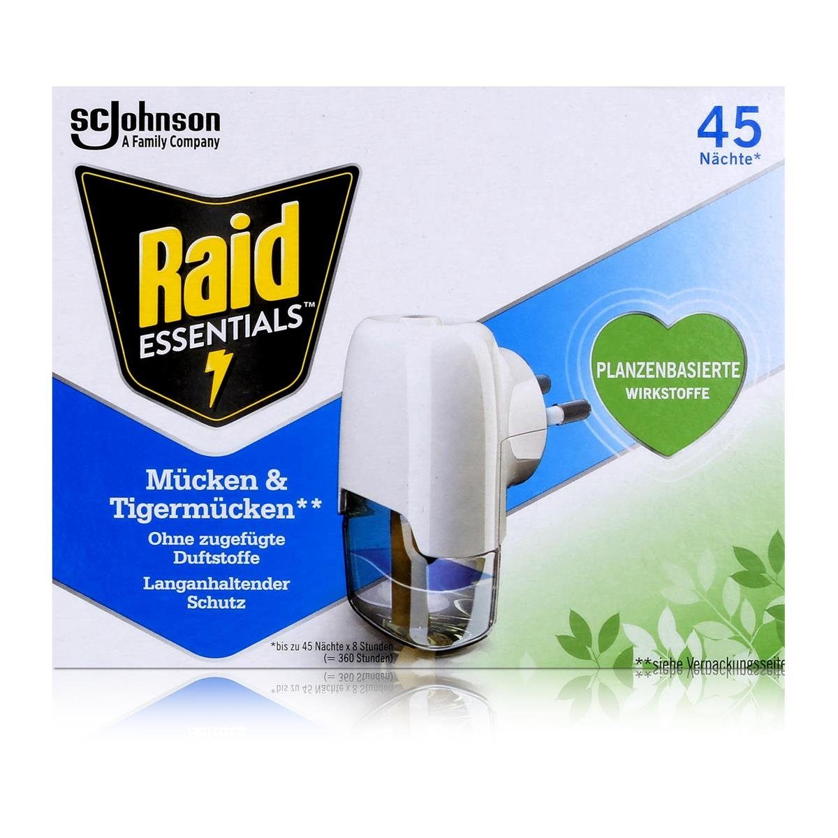 Raid Insektenfalle Raid Essentials Mücken & Tigermücken Stecker inkl. Nachfüller (1er Pac