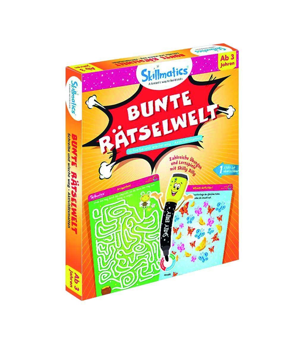 Skillmatics Lernspielzeug Write and Wipe Kit Bunte Rätselwelt