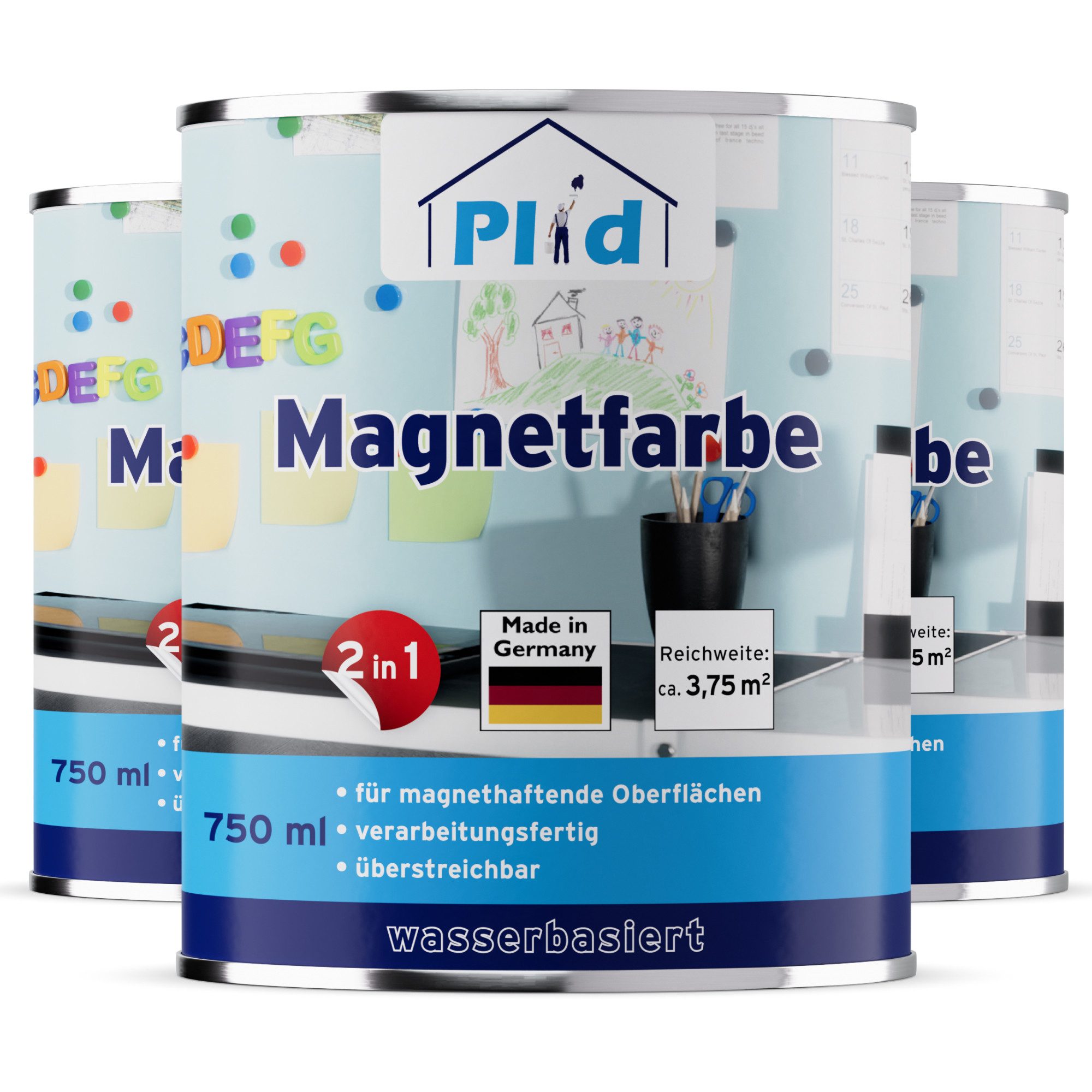 plid Magnetfarbe Premium Magnetfarbe Magnet Magnetlack Magnetwand, Schnelltrocknend, Magnetisch