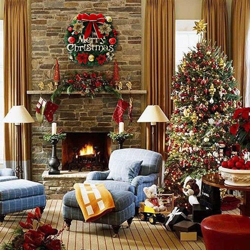 Kunstkranz Künstlicher Weihnachtskranz – Dekorativer Türkranz zum Aufhängen, Bomiclss, für Zuhause & Winterdekoration – Bild 4 von 5