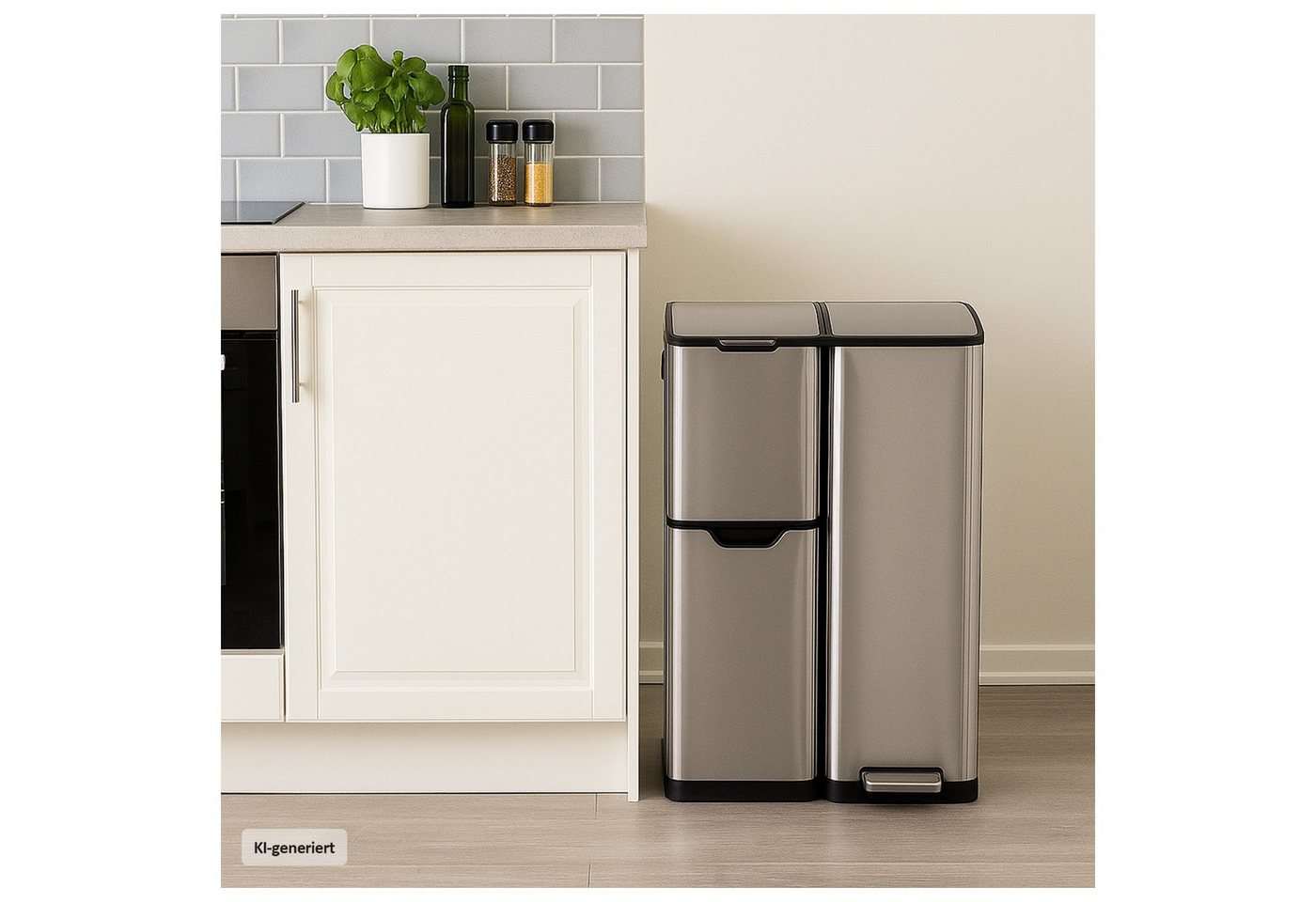 HTI-Living Mülleimer Abfalleimer Mülltrennsystem mit 3 Behältern, Mülleimer 60 Liter