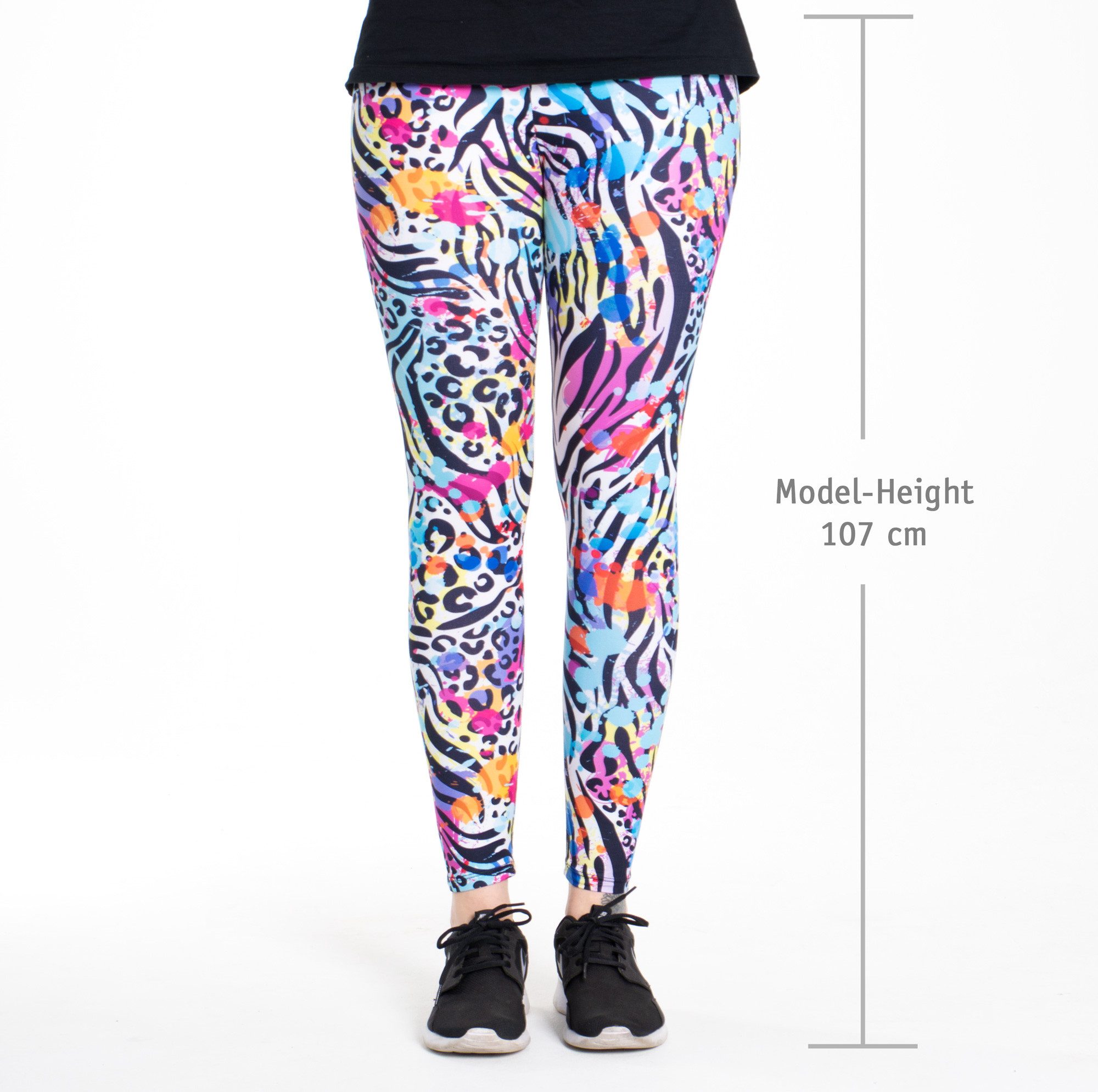 cosey Leggings Motiv-Leggings (Einheitsgröße) - Design Wild 80's (auffällige Motiv-Prints • figurbetonte Passform • schnelltrocknend, Einzelartikel) Design Wild – Bild 5 von 5