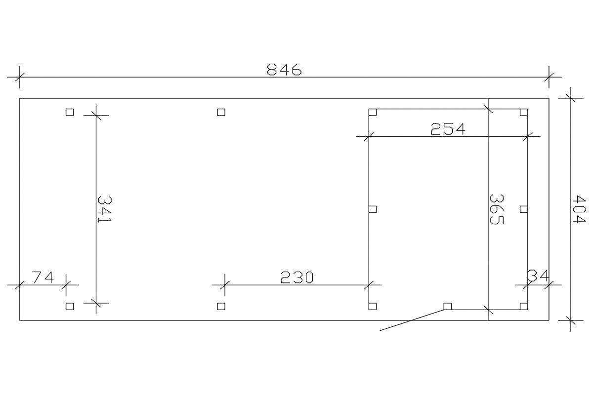 404x846 Skanholz mit BxT: Abstellraum, cm versch. Einfahrtshöhe, 223 cm, weiß Einzelcarport Emsland, Farben