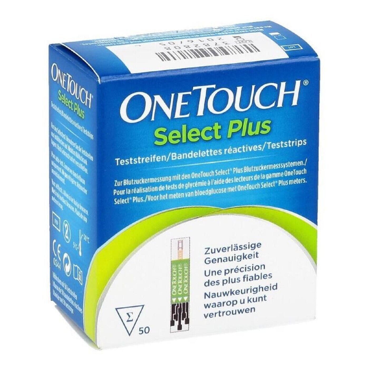 OneTouch Blutzucker-Teststreifen One Touch Select Plus, Spar-Set, 50-tlg., höchste Qualität, Diabetesmanagement, Blutzuckerspiegel überwachen
