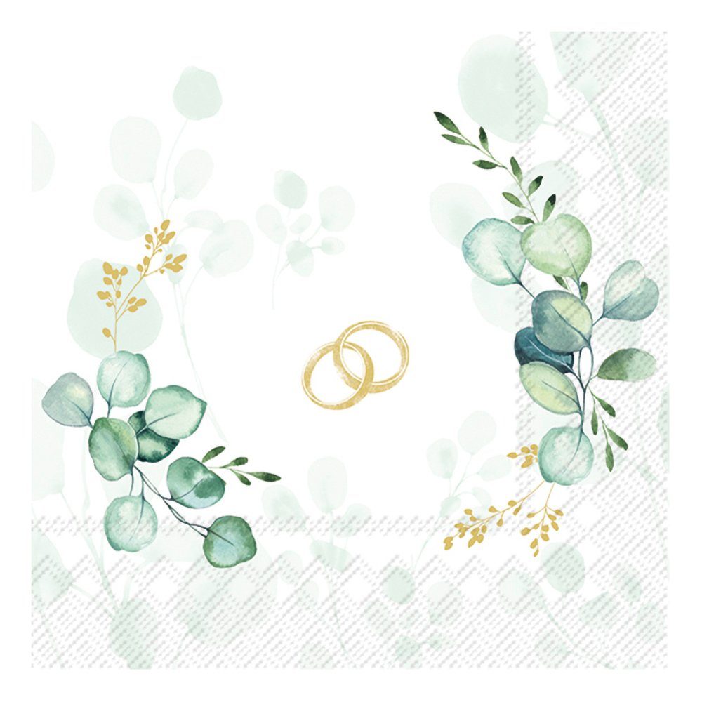 IHR Papierserviette Eucalyptus Wedding, (20 St), 33 cm x 33 cm