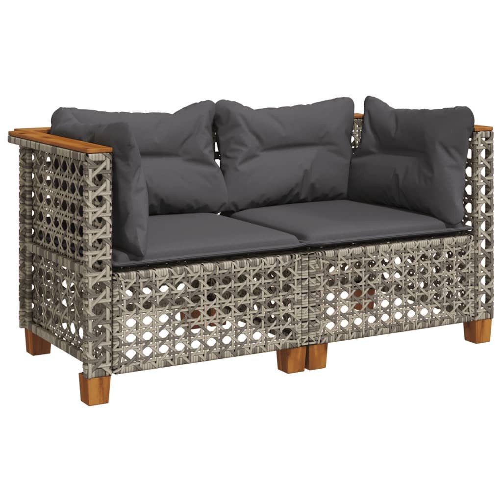 vidaXL Loungesofa Garten-Ecksofas mit Kissen 2 günstig online kaufen