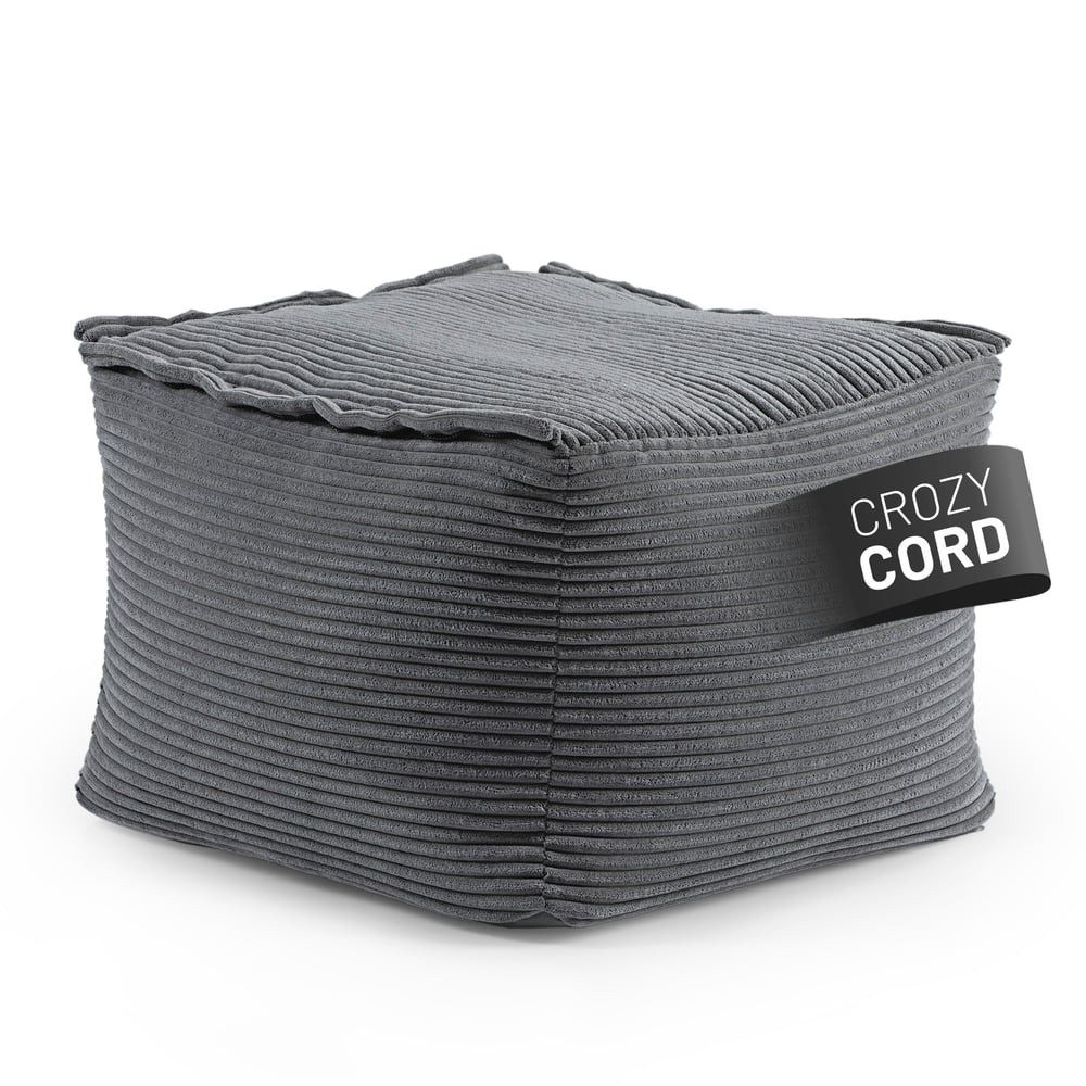 Lumaland Sitzsack Hocker Modular Cord 54x54x40cm grau, Sessel abnehmbarer B günstig online kaufen