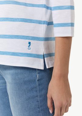 comma casual identity 3/4-Arm-Shirt T-Shirt mit Logostickerei und 3/4-Ärmeln Label-Patch