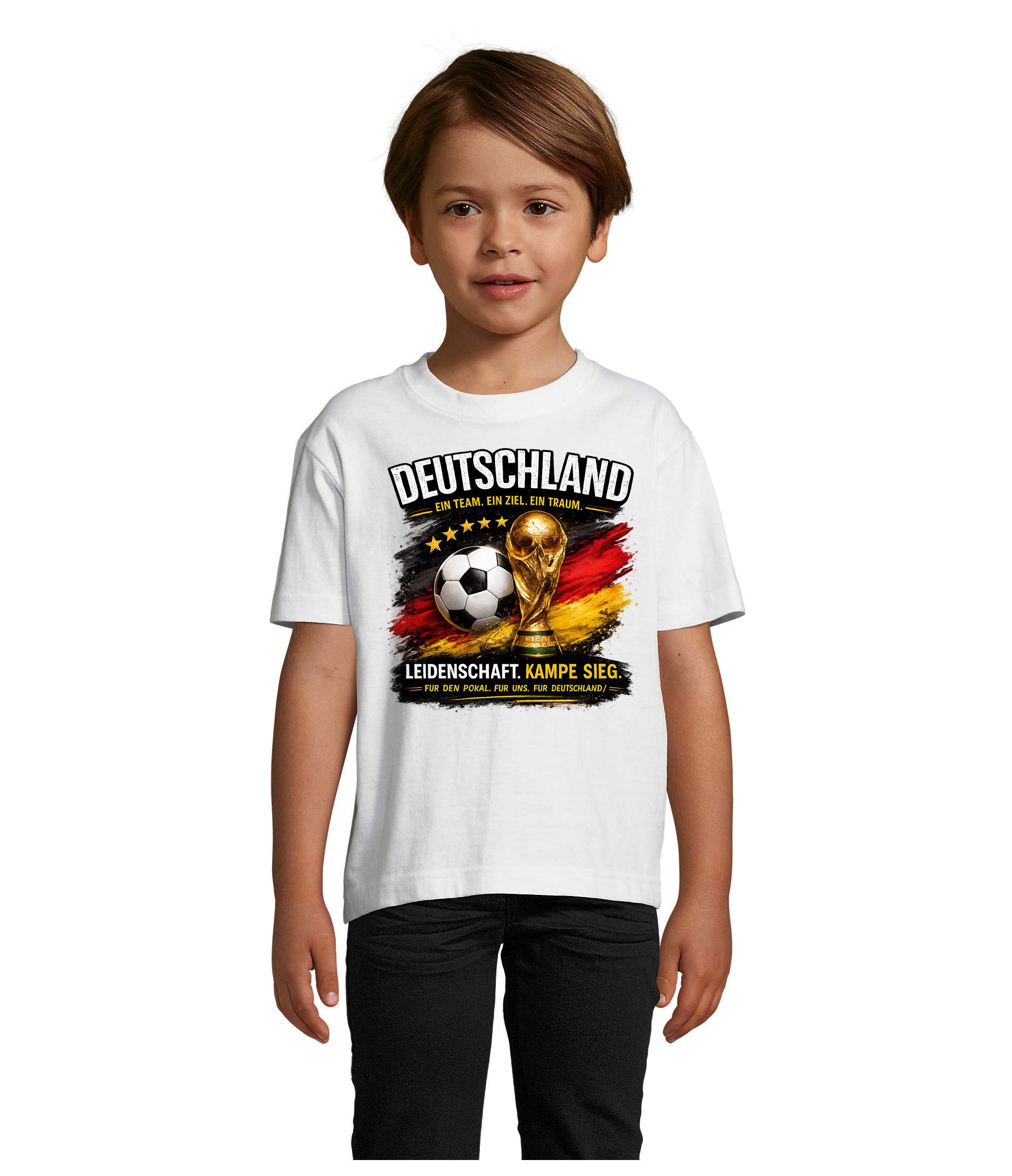 T-Shirt DeutschlandPokal Kinder Fußball Pokal Print T-Shirt Fanmotiv