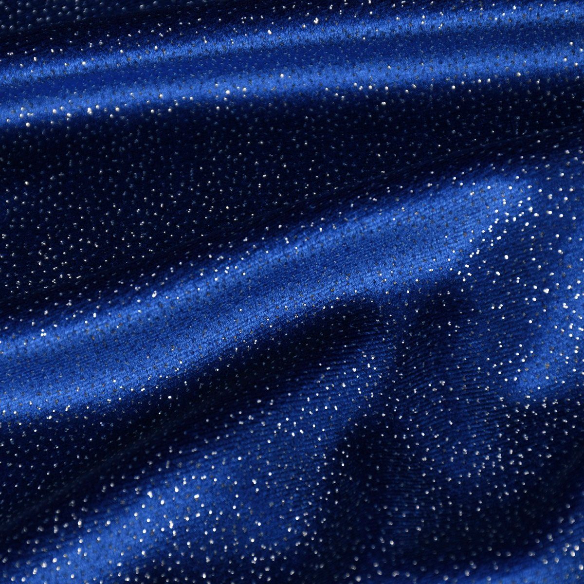 SCHÖNER LEBEN. Stoff Samtstoff Meterware Stretchsamt Glitzer blau silber 1,5m, mit Metallic-Effekt