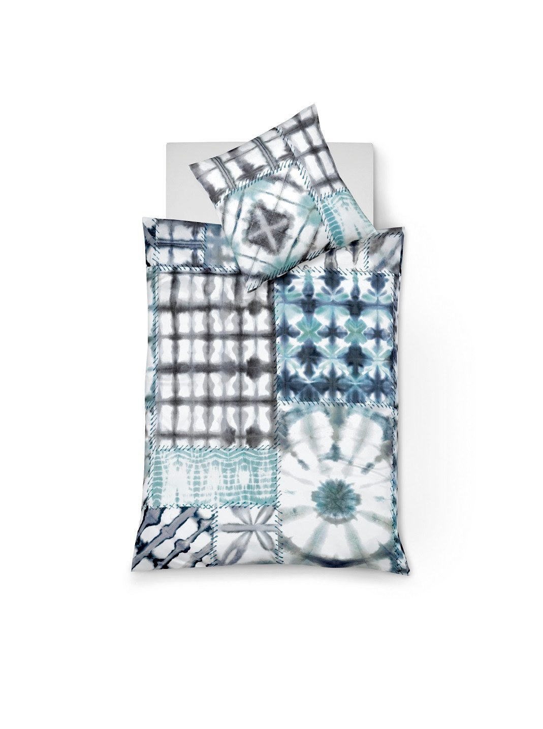 fleuresse Bettwäsche Fleuresse Davos Biber Bettwäsche 135x200 Retro Batik schwarz weiß, Feinbiber, 2 teilig