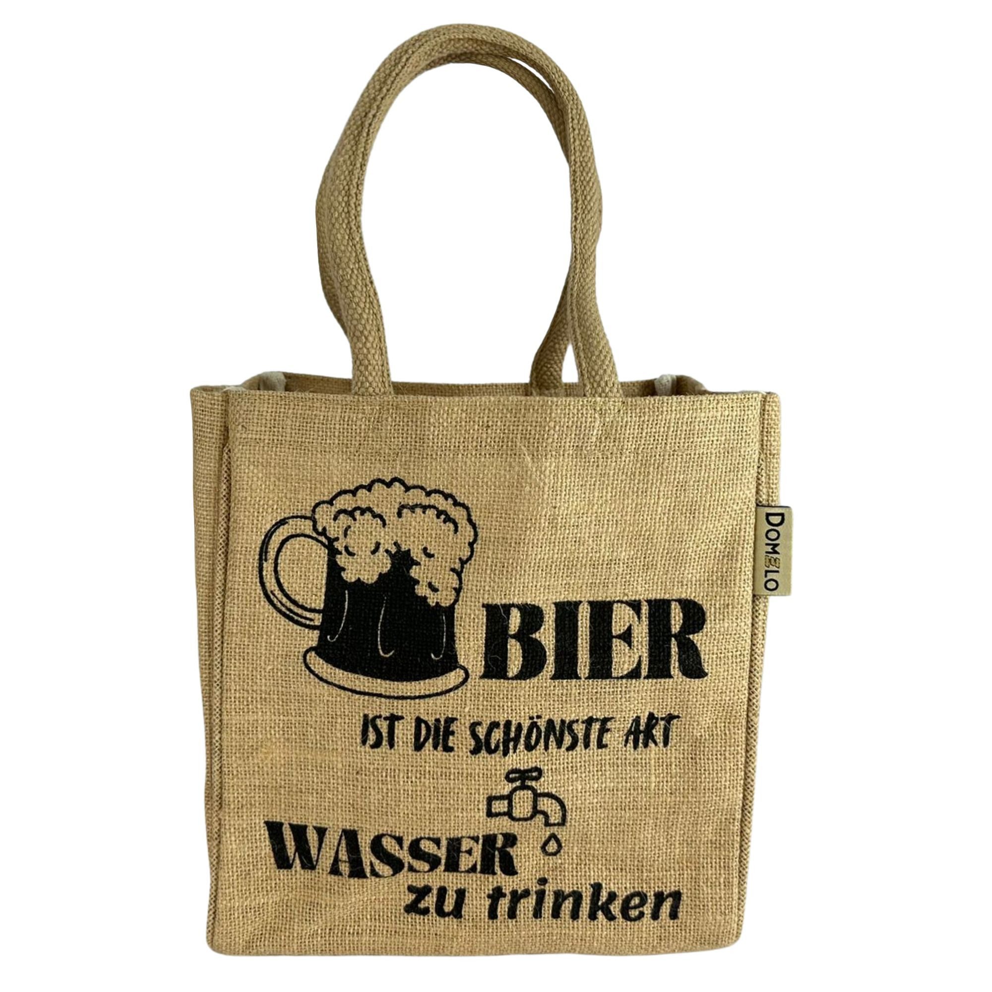 Domelo Flaschenkorb Jute Flaschentasche Vegan Bierträger günstig online kaufen