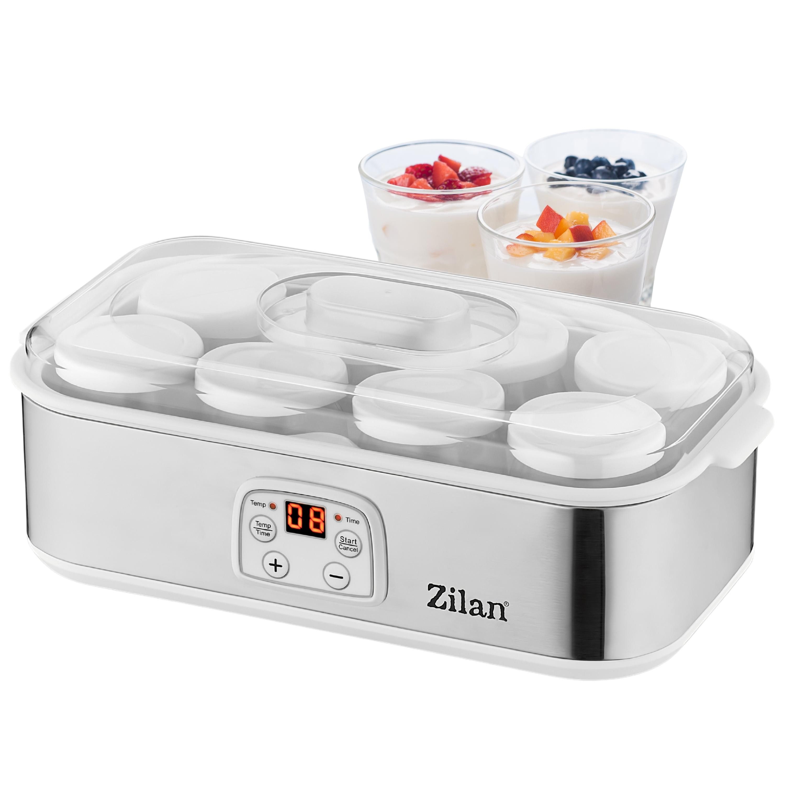 Zilan Joghurtbereiter ZLN-6104, Digitales Display,48h Timer,8 Glasflaschen,1.44 Liter