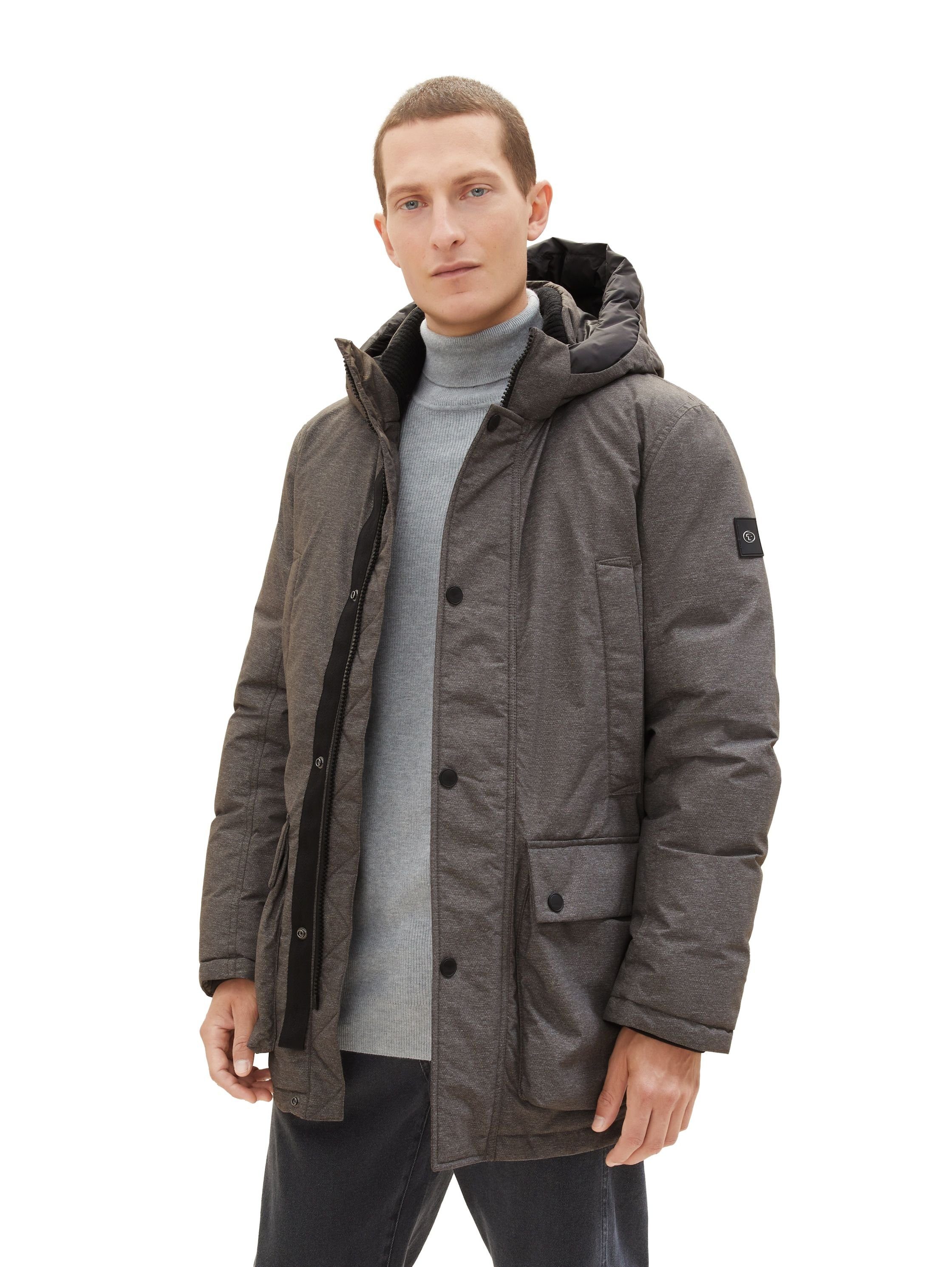 TAILOR grey structure Outdoorjacke TOM puffer