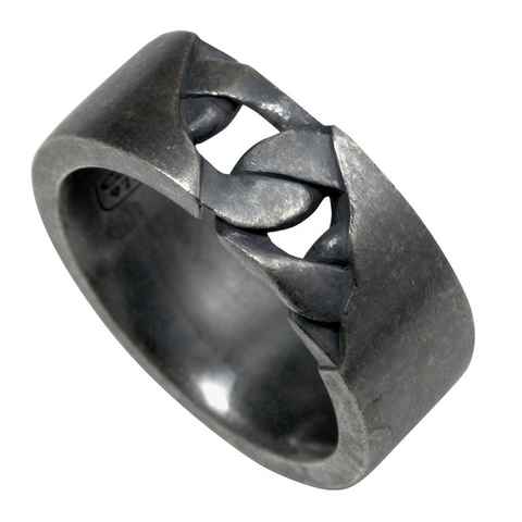 CAÏ Fingerring 925/- Sterling Silber matt oxidiert schwarz