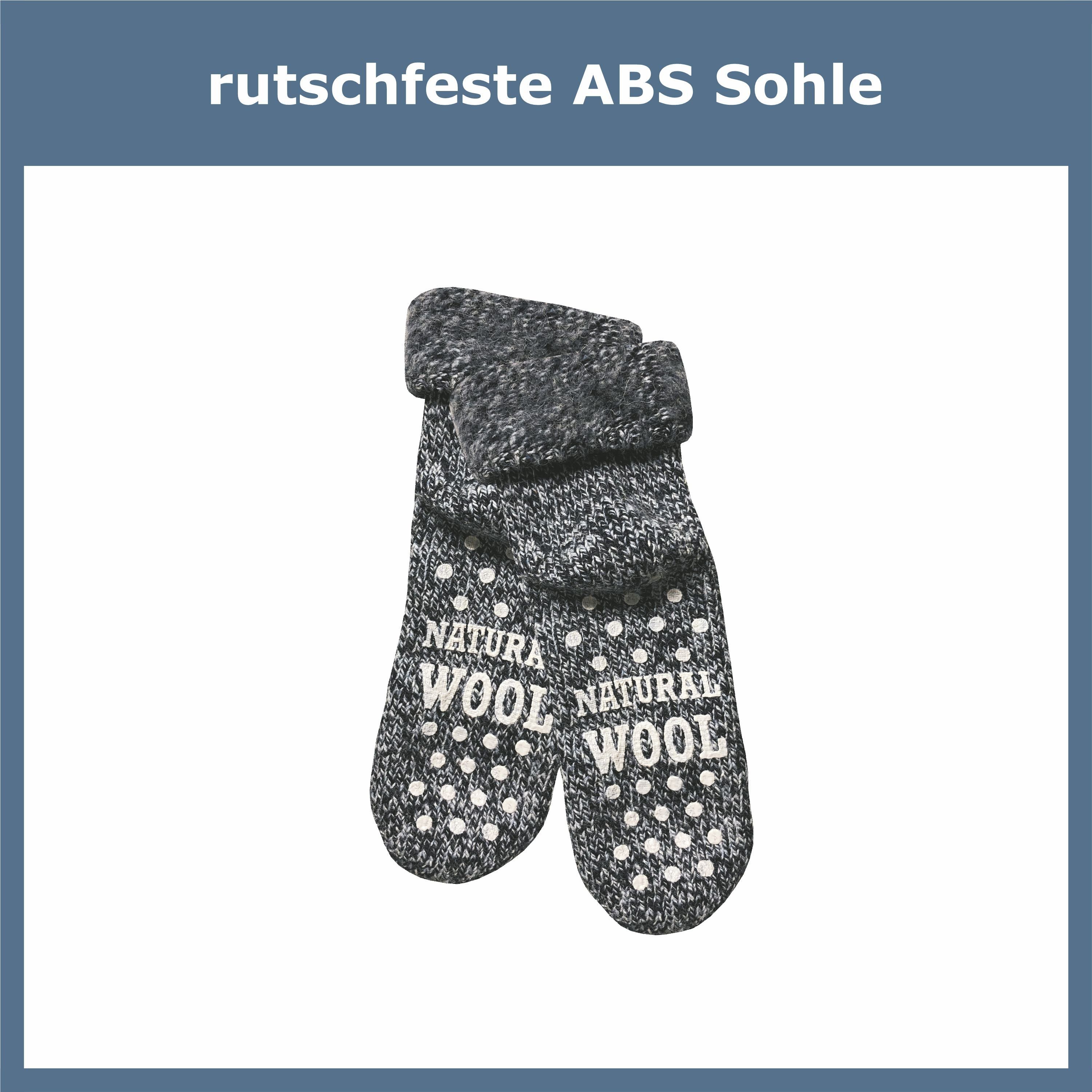 GAWILO ABS-Socken für Damen - kalte & Füße (1 Wolle extra - weich blau Paar) kuschelige mit gegen Noppen Hausschuhsocken hilft warme & Rutschfeste