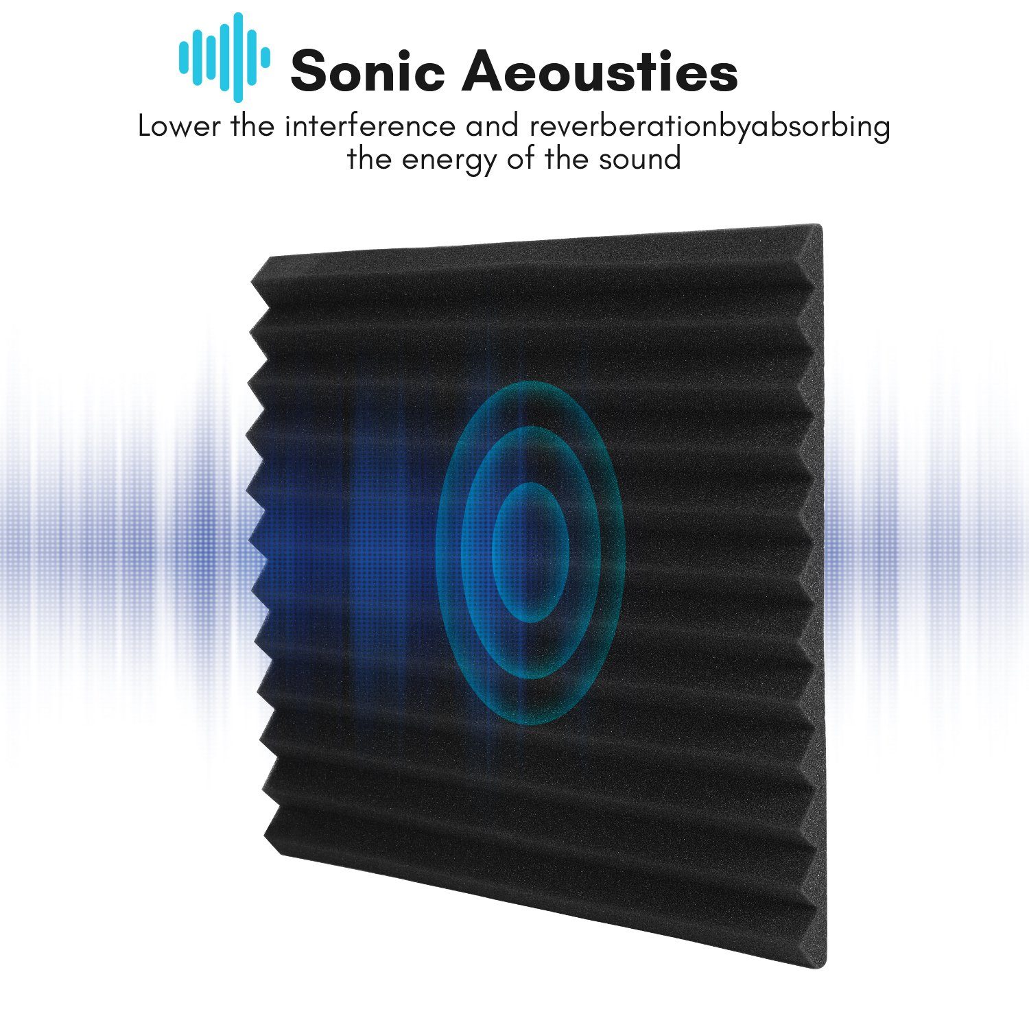 Lospitch Akustikplatte 24X Schaumstoff-Akustikplatt geräuschunterdrückende Akustikschaumstoff