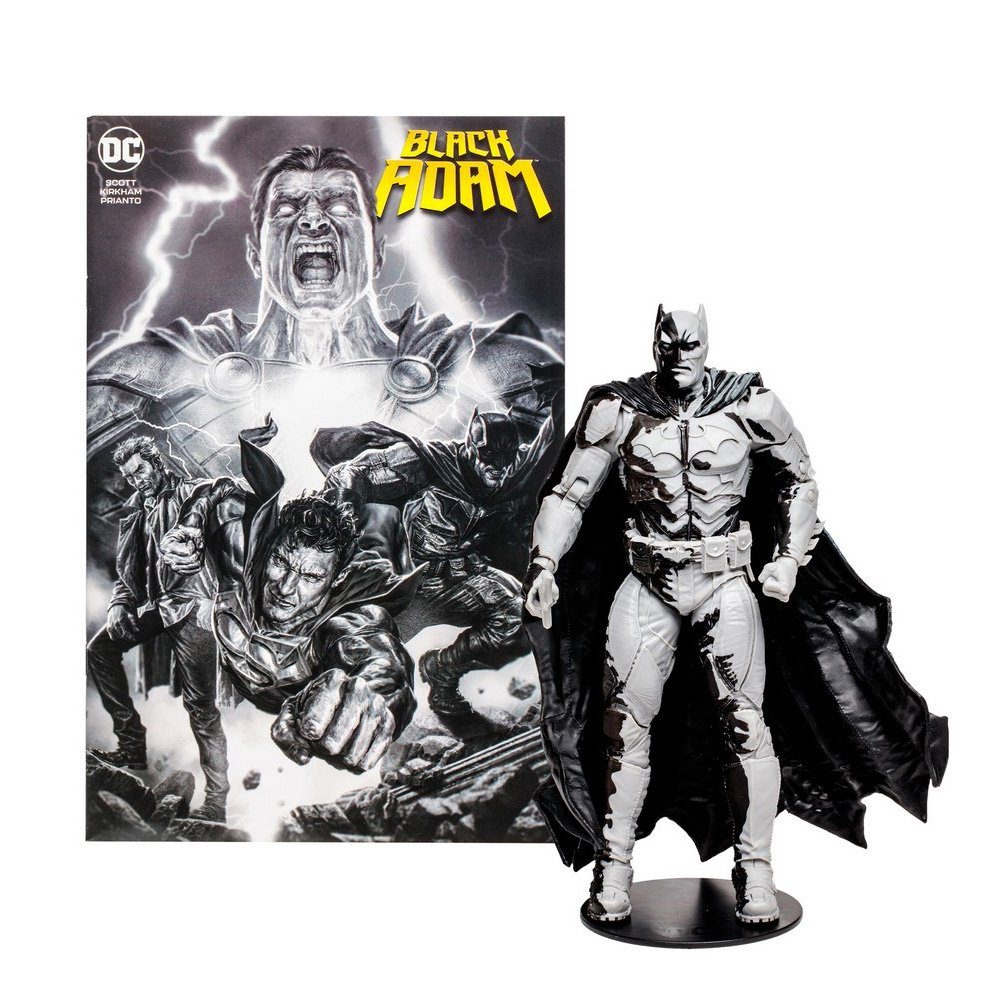 McFarlane Toys Actionfigur Batman Line Art Variant mit Black Adam Comic - DC Comics