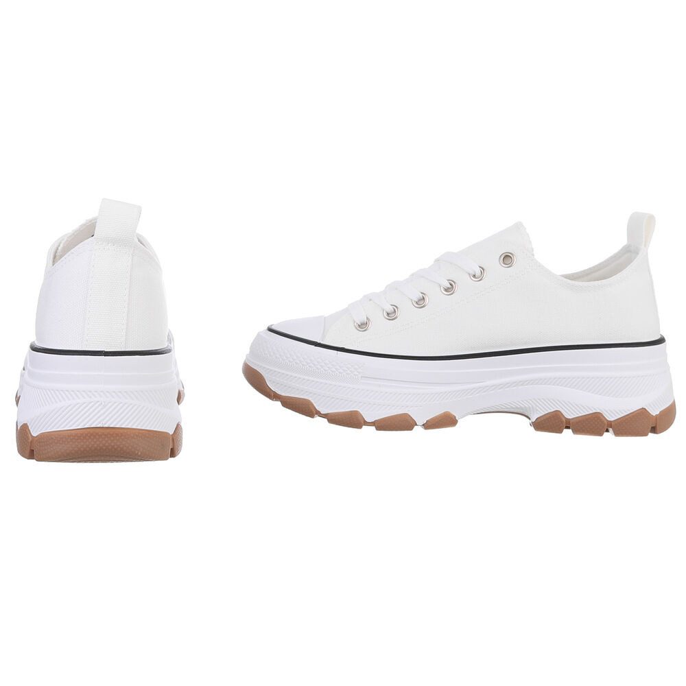 Ital-Design Damen Low-Top Freizeit Sneaker (88930390) Keilabsatz/Wedge Sneakers Low in Weiß