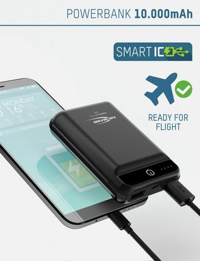 ANSMANN AG Mini Powerbank 10000 mAh/ 2.1A Ausgang, 2 USB Ports, Anzeige Powerbank 10000 mAh (3.7 V)