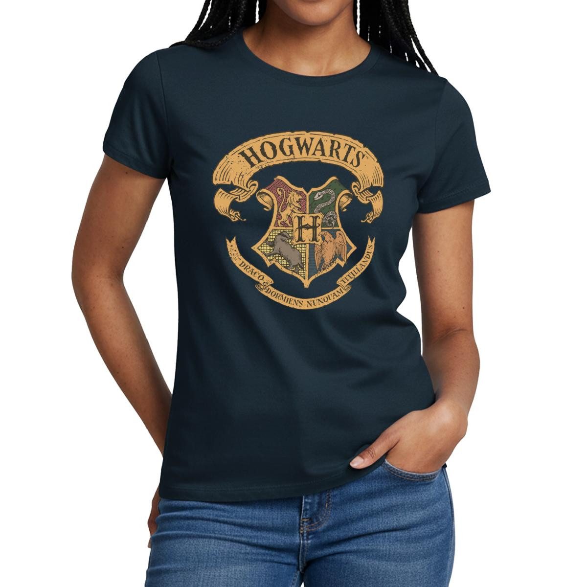 Spreadshirt T-Shirt Harry Potter Hogwarts Wappen Frauen T-Shirt (1-tlg)