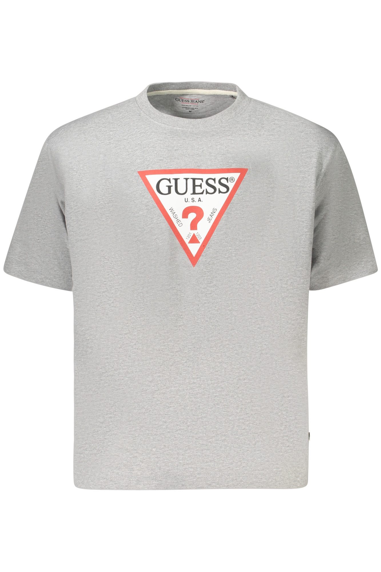GUESS JEANS T-Shirt Oversized Damen T-Shirt Grau – Bio-Baumwolle &