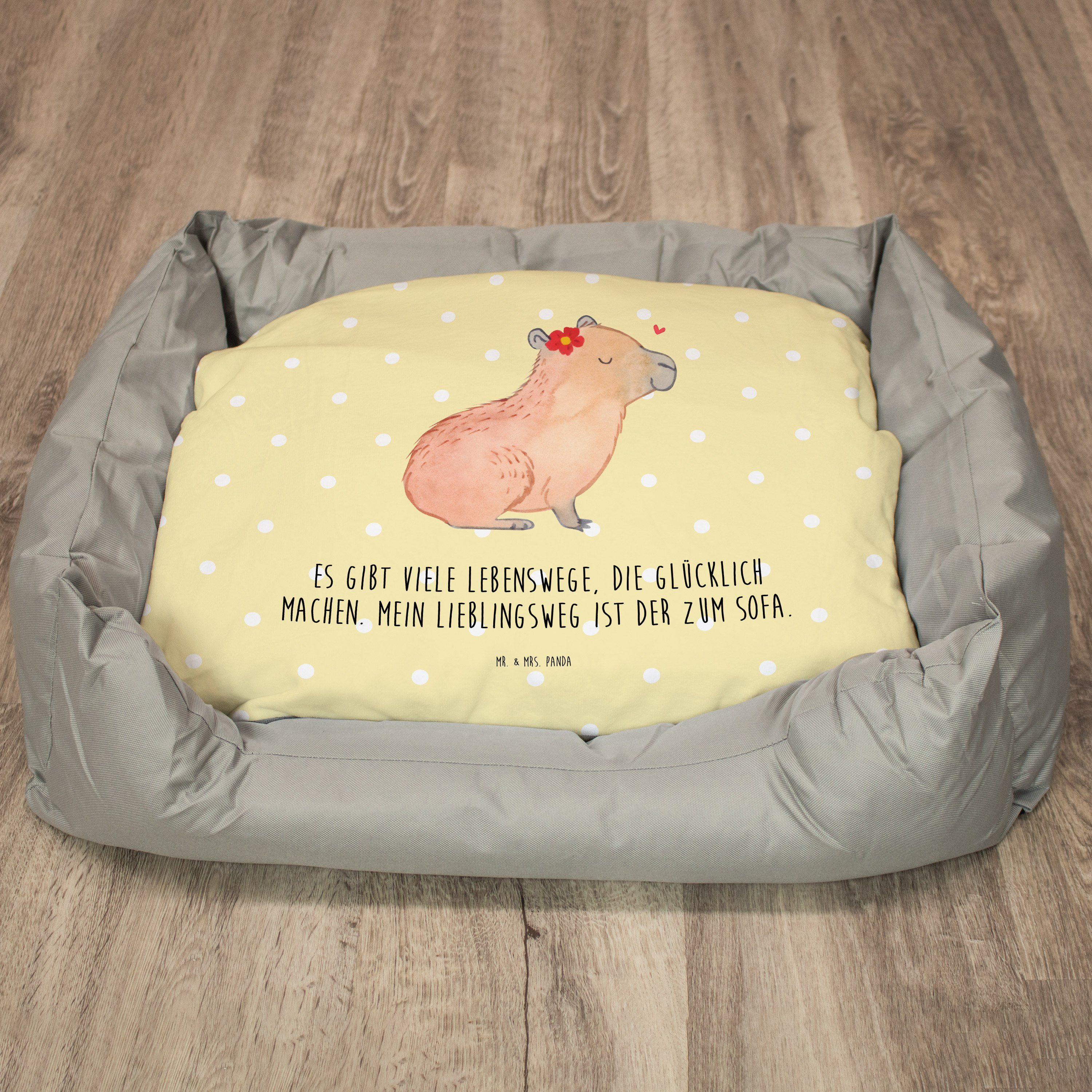 Mr. & Mrs. Panda Tierbett Capybara Blume Gelb Pastell Geschenk