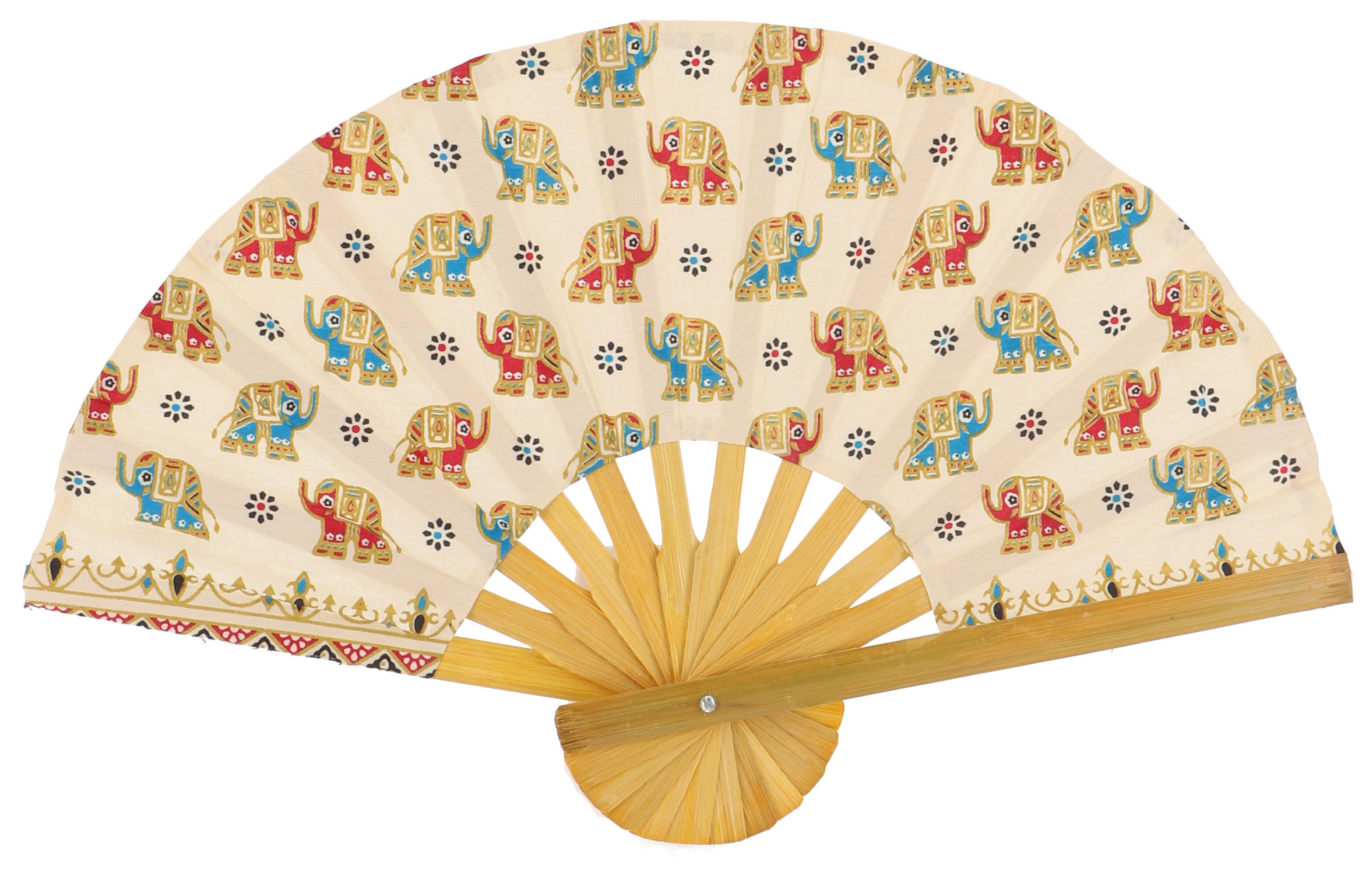 Guru-Shop Handfächer Bespannter Bambusfächer, asiatischer Fächer,..