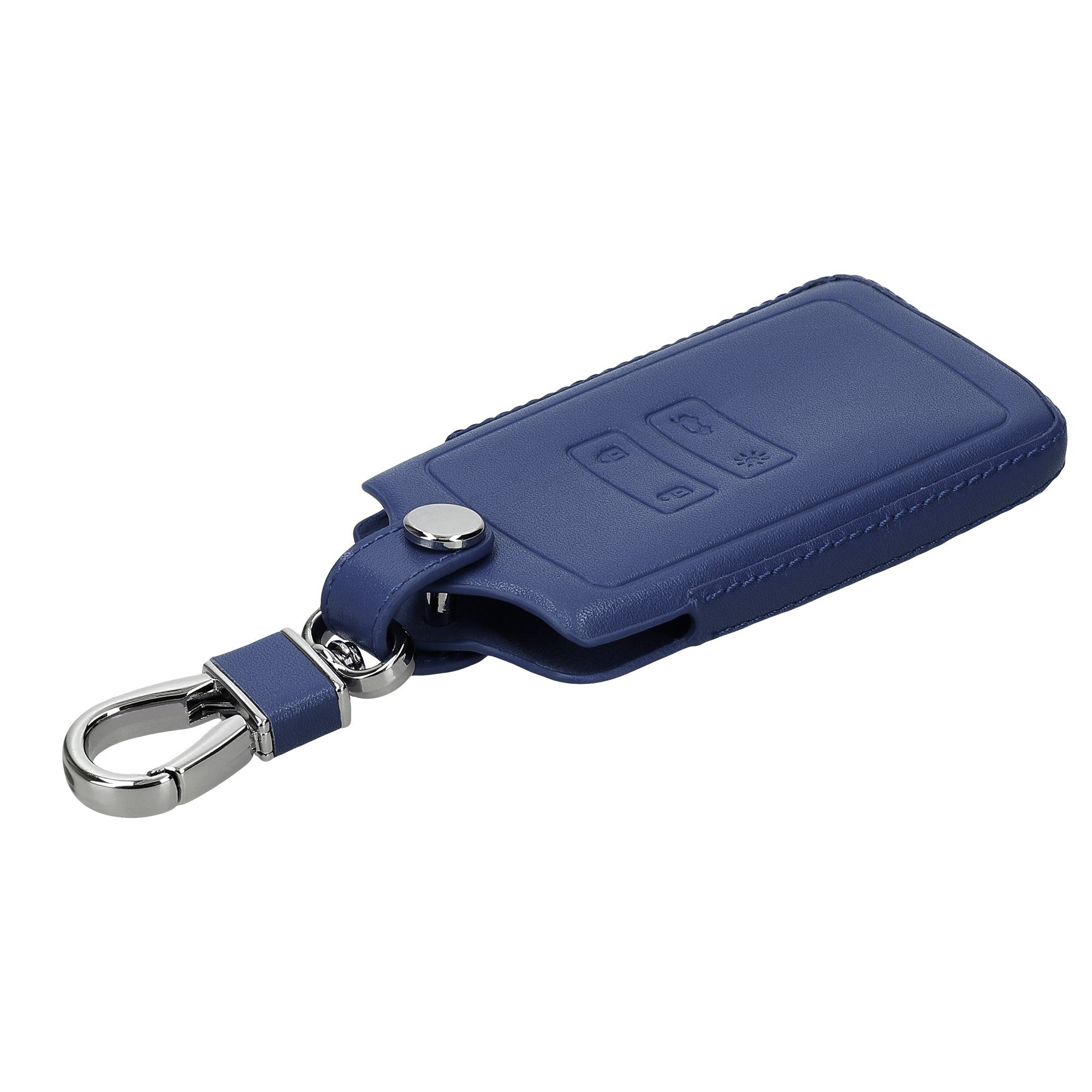 Schlüsseltasche Hülle Autoschlüssel Case Schlüsselhülle Schlüssel Renault, Leder Cover kwmobile für Schutzhülle Dunkelblau -