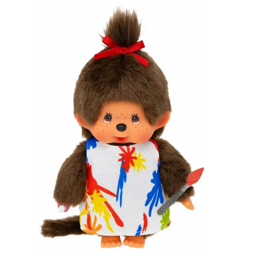 Monchhichi Plüschfigur Mädchen im Malerin-Kleid mit Zopf 20 cm Monchhichi P günstig online kaufen