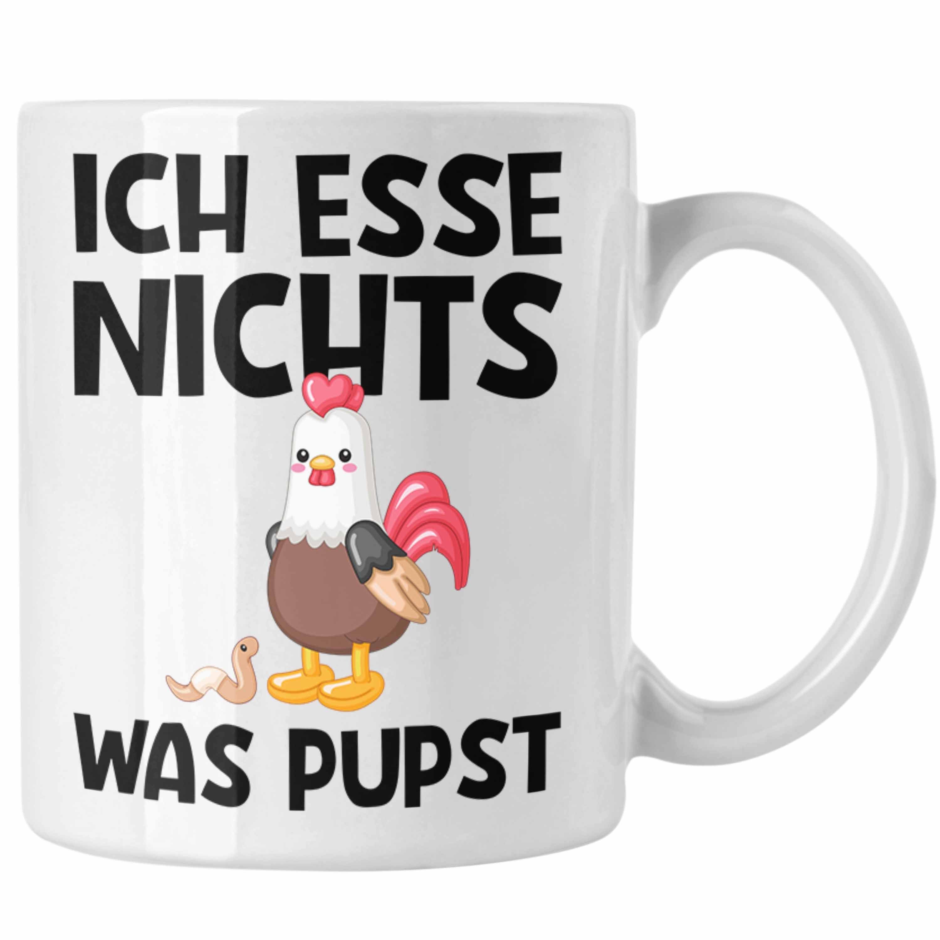 Trendation Tasse Trendation - Veganer Tasse Geschenk Ich Esse Nichts Was Pupst Tierschu Weiss