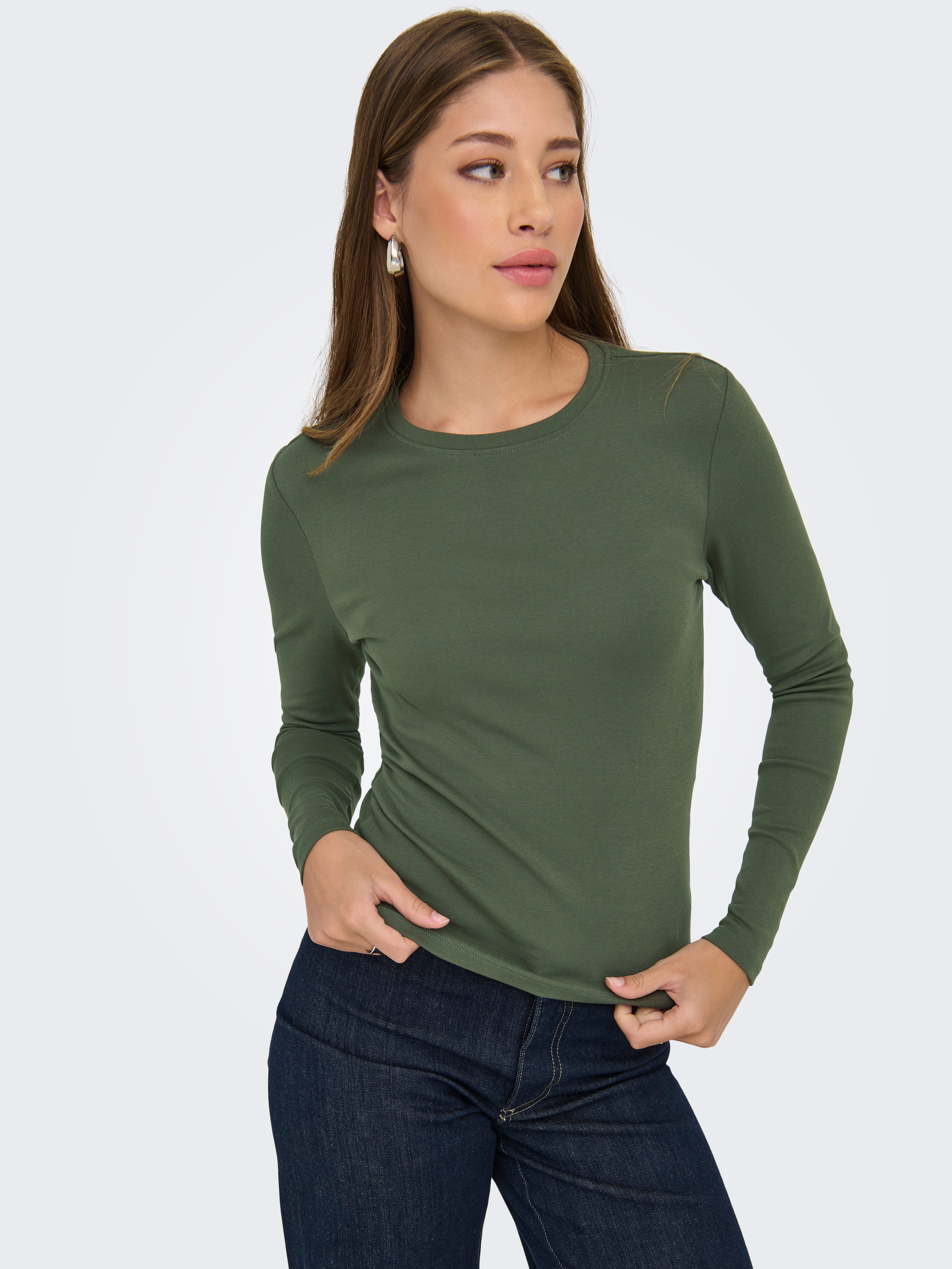 ONLY Langarmshirt ONLRILEY O-NECK L/S TOP günstig online kaufen