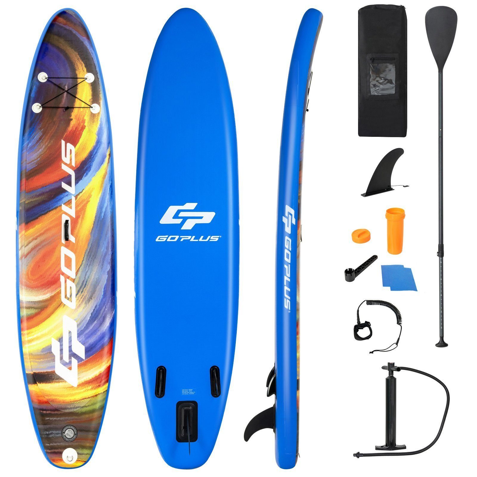 Stand & SUP-Board Pumpe mit Board, COSTWAY Paddel Up Paddling