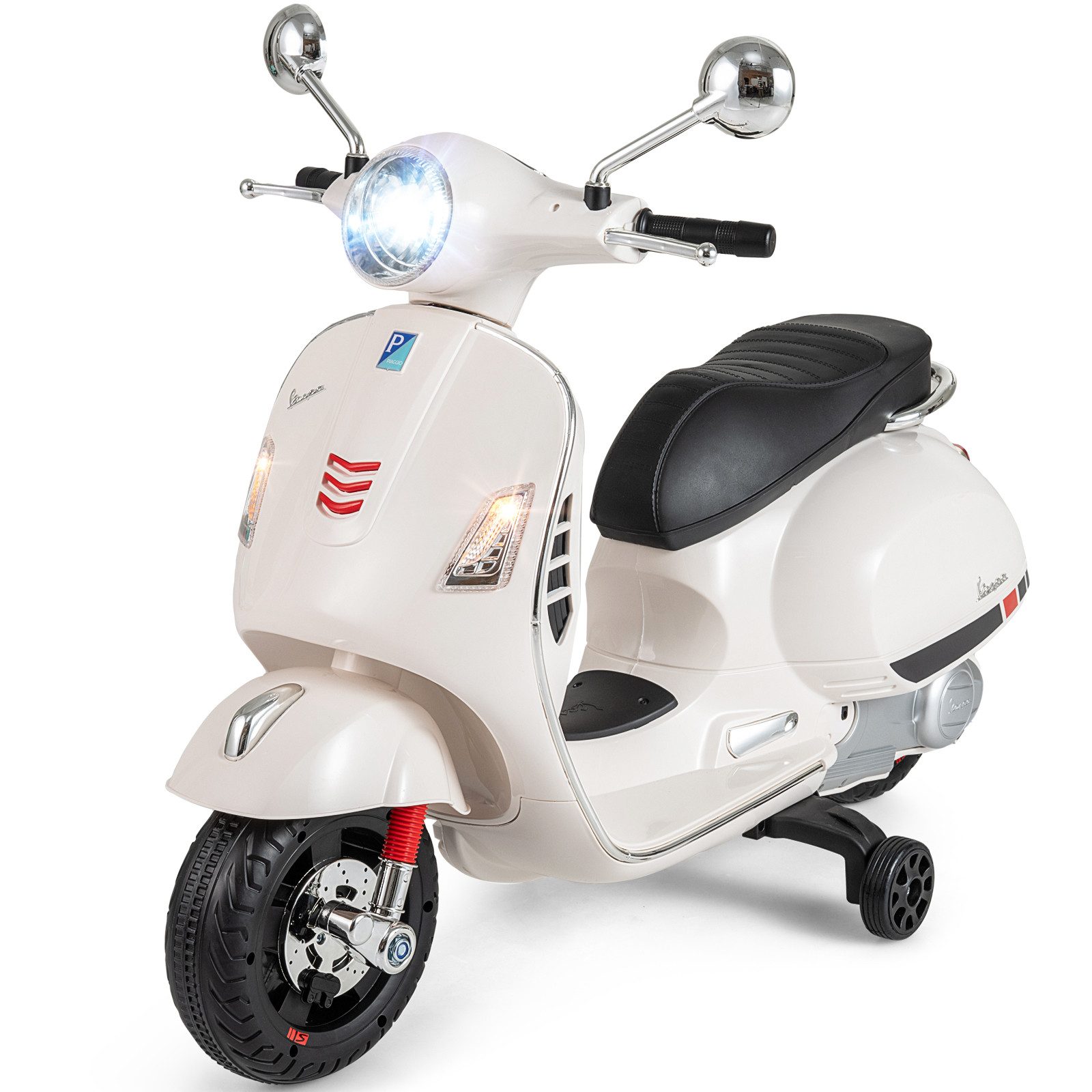 COSTWAY Elektro-Kindermotorrad, Belastbarkeit 30 kg, (1-tlg), 12V Motorrad mit LED-Scheinwerfer & Hupe, 2-3 km/h