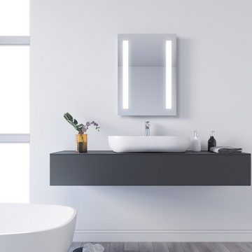SONNI Badspiegel Badezimmerspiegel mit Beleuchtung 45 x 60 cm Wandspiegel Spiegel, kaltweiß, IP44