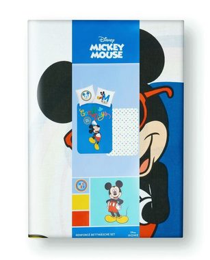 Kinderbettwäsche Mickey Mouse Disney 135x200cm Good Days, JACK, Renforcé, 2 teilig, Bunt, mit Reißverschluss