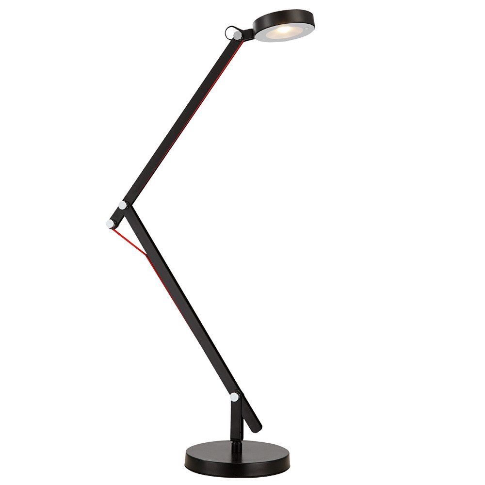 GLOBO LIGHTING Schreibtischlampe, LED-Leuchtmittel fest verbaut, Warmweiß, Tischlampe verstellbar schwarz Tischleuchte rund Lampen Esszimmer